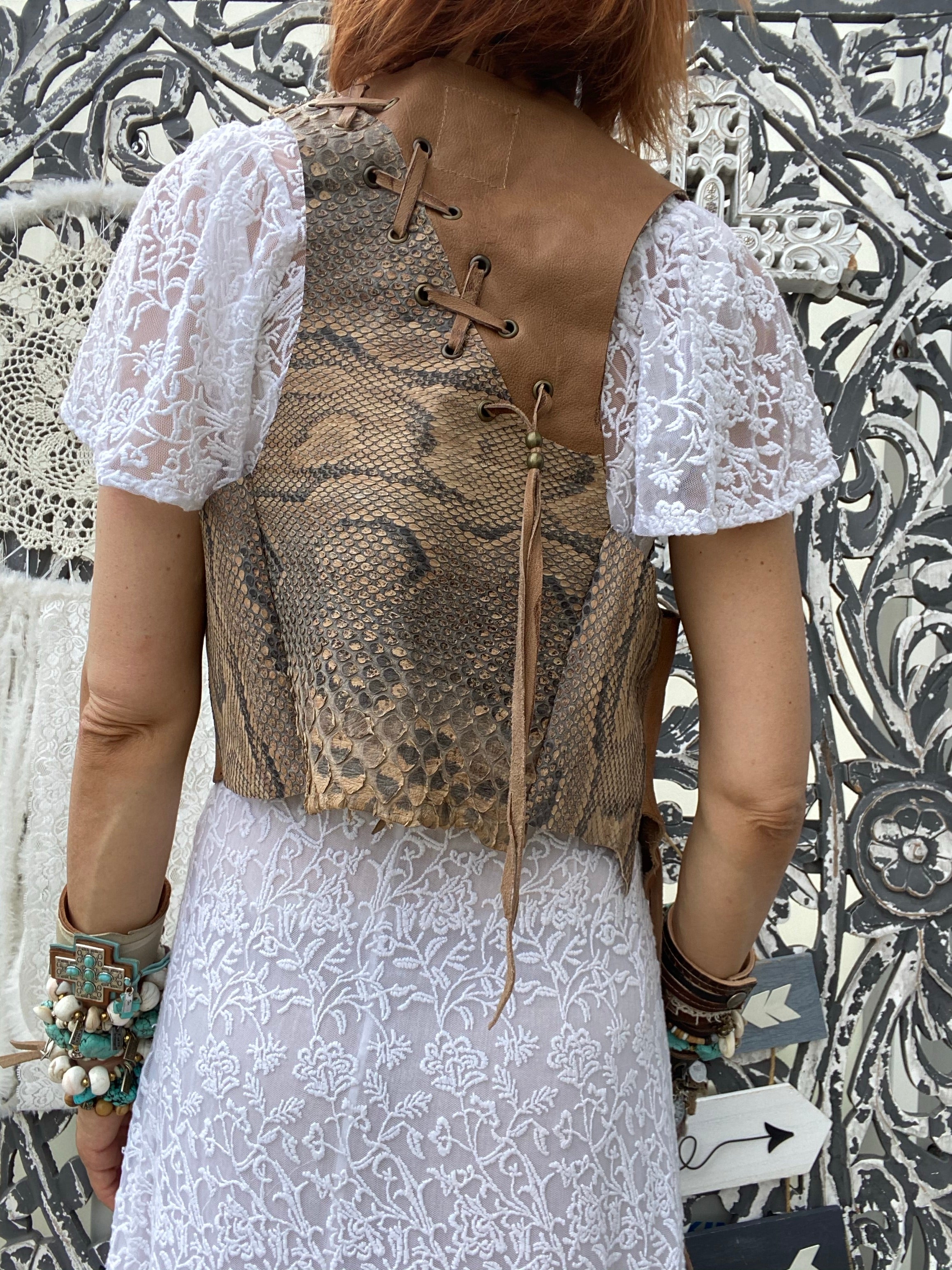 Gilet cuir Yuma Iguan Atypikskin