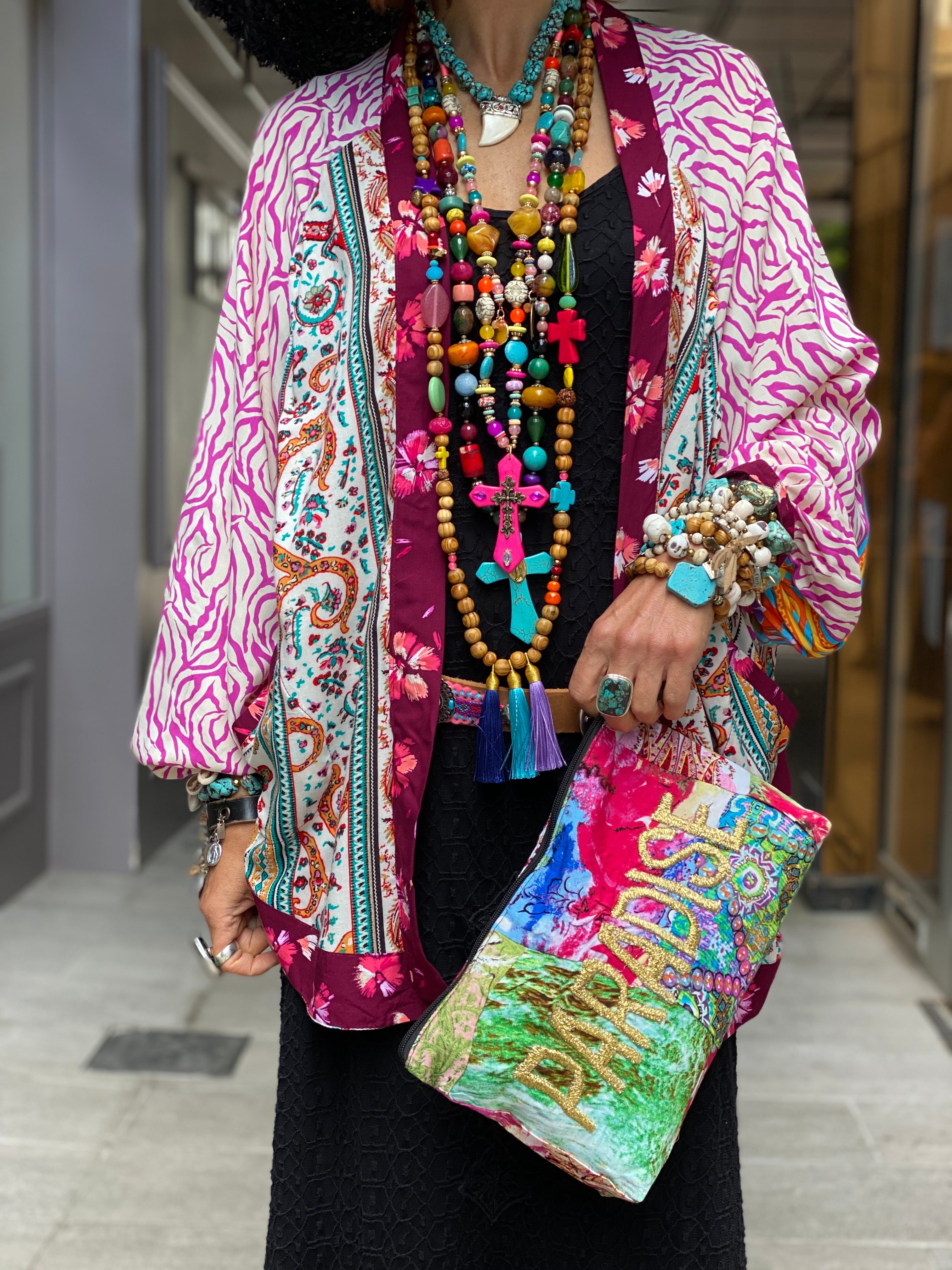 Pirate Flower short kimono