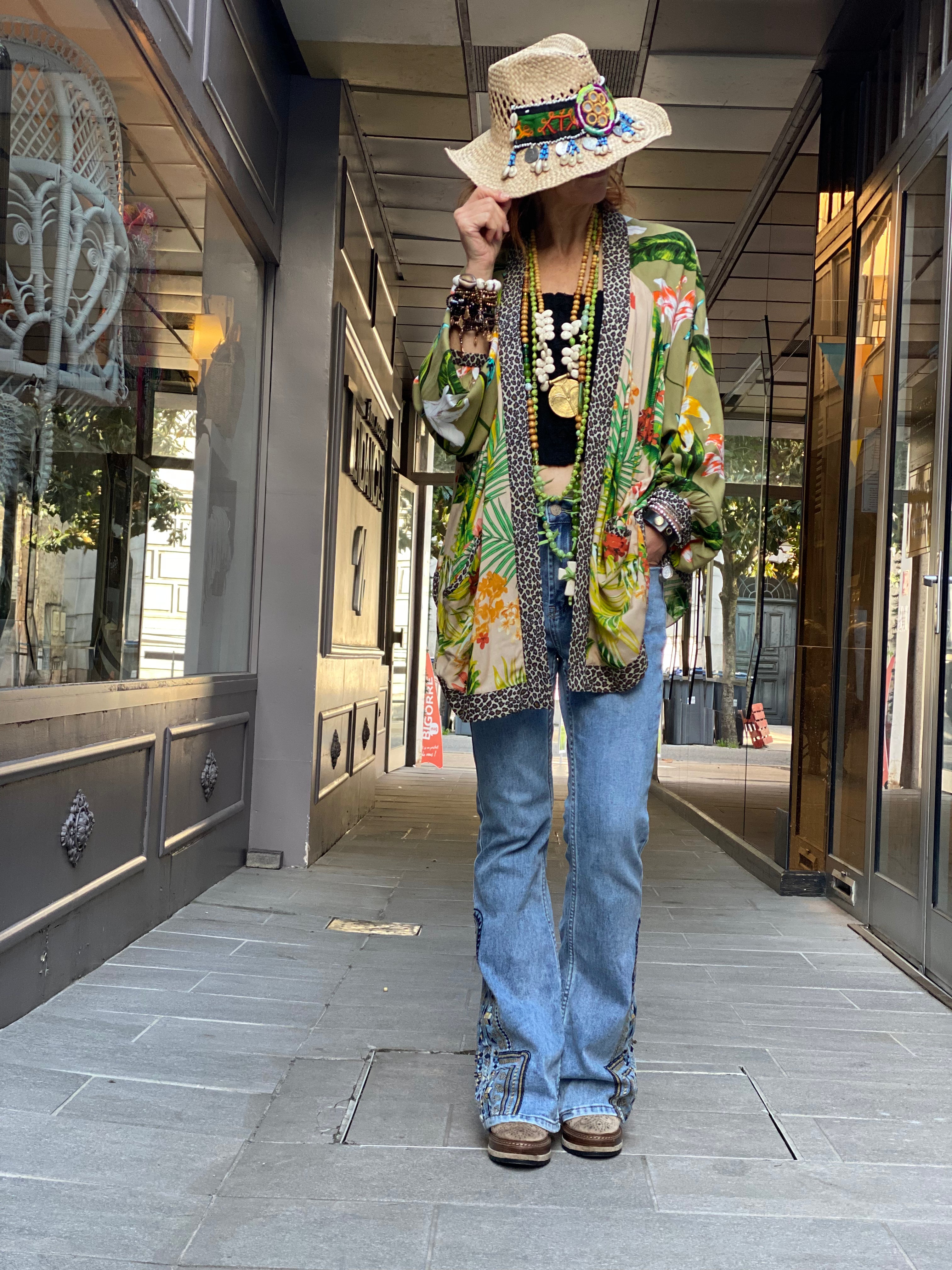 Pirate Flower Short Kimono