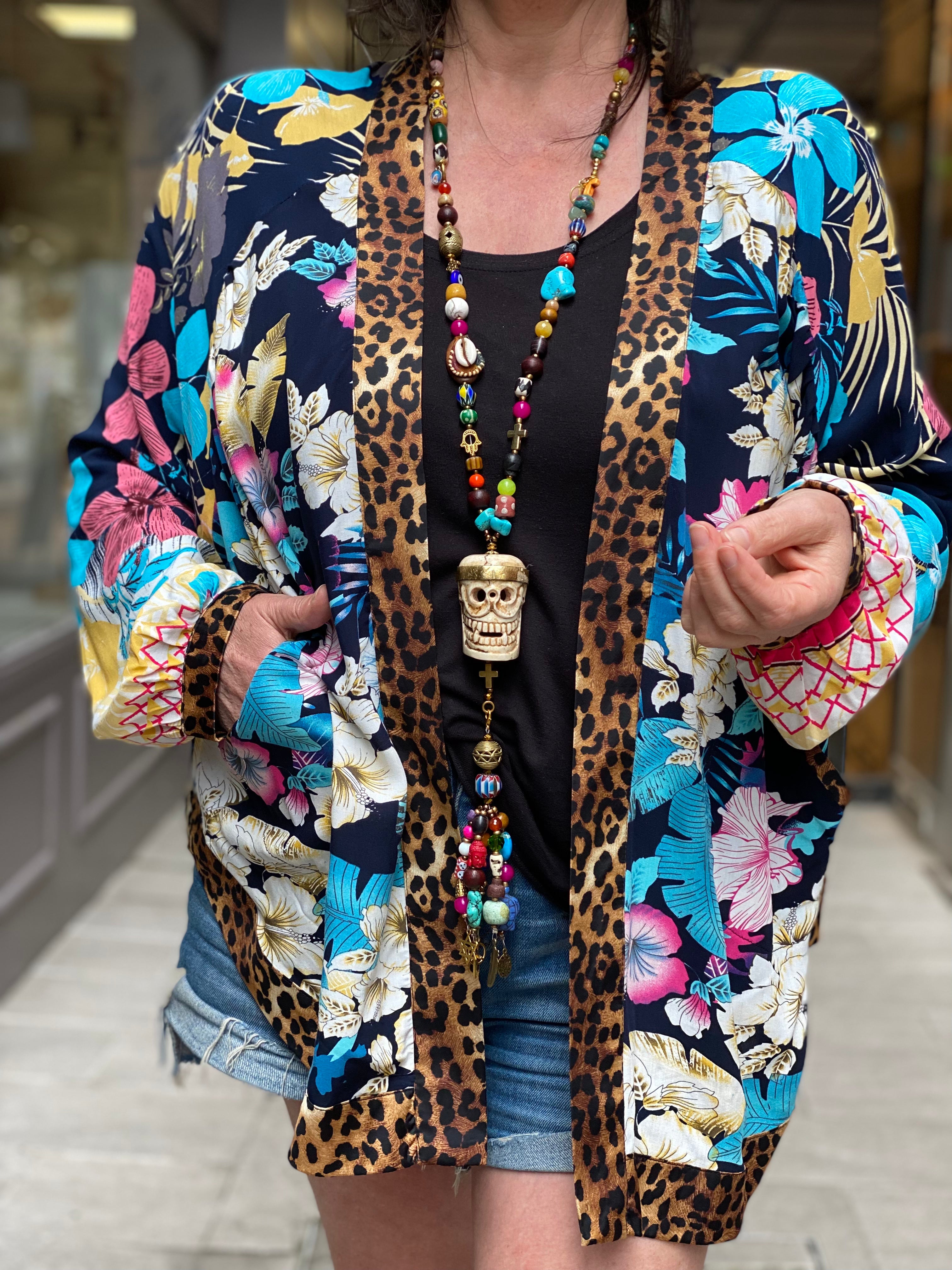 Pirate Flower Short Kimono