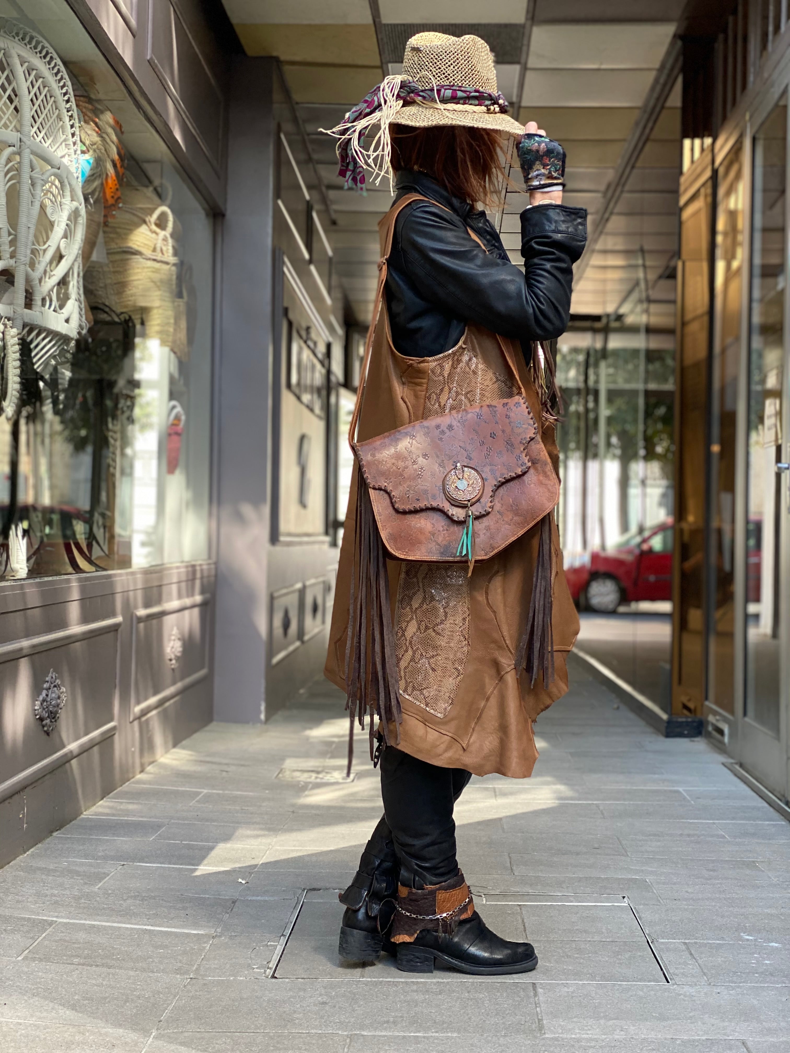 Gilet cuir Lennon Iguan Atypikskin