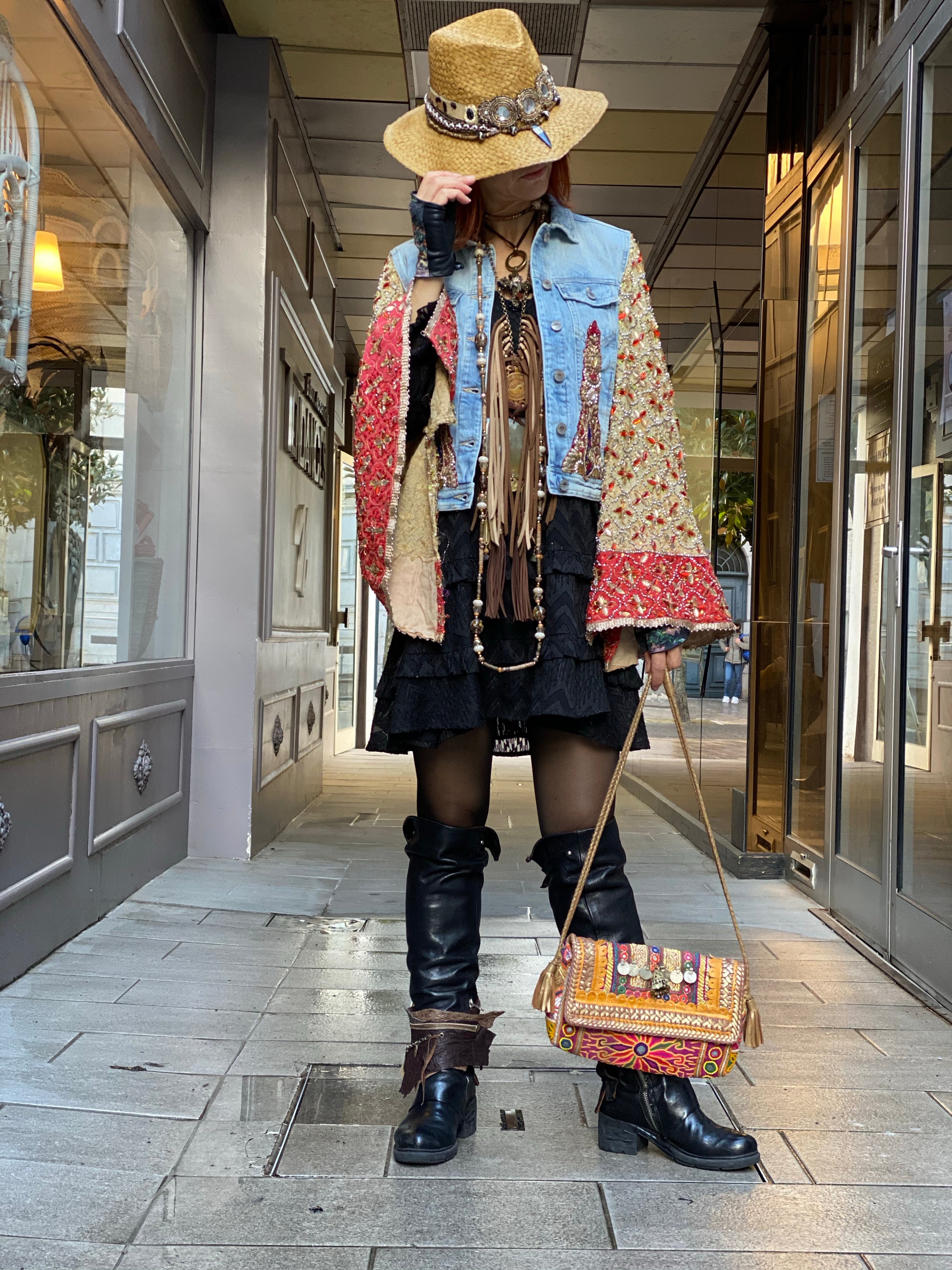 Mamz'elle Zoé Jean Saree Jacket