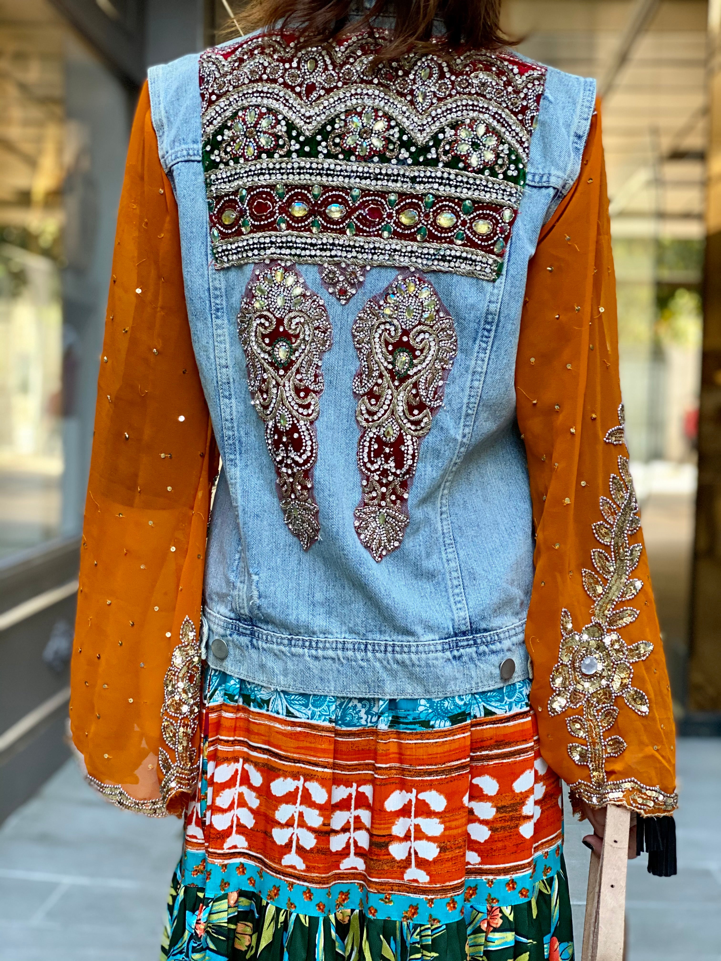 Mamz'elle Zoé Jean Saree Jacket