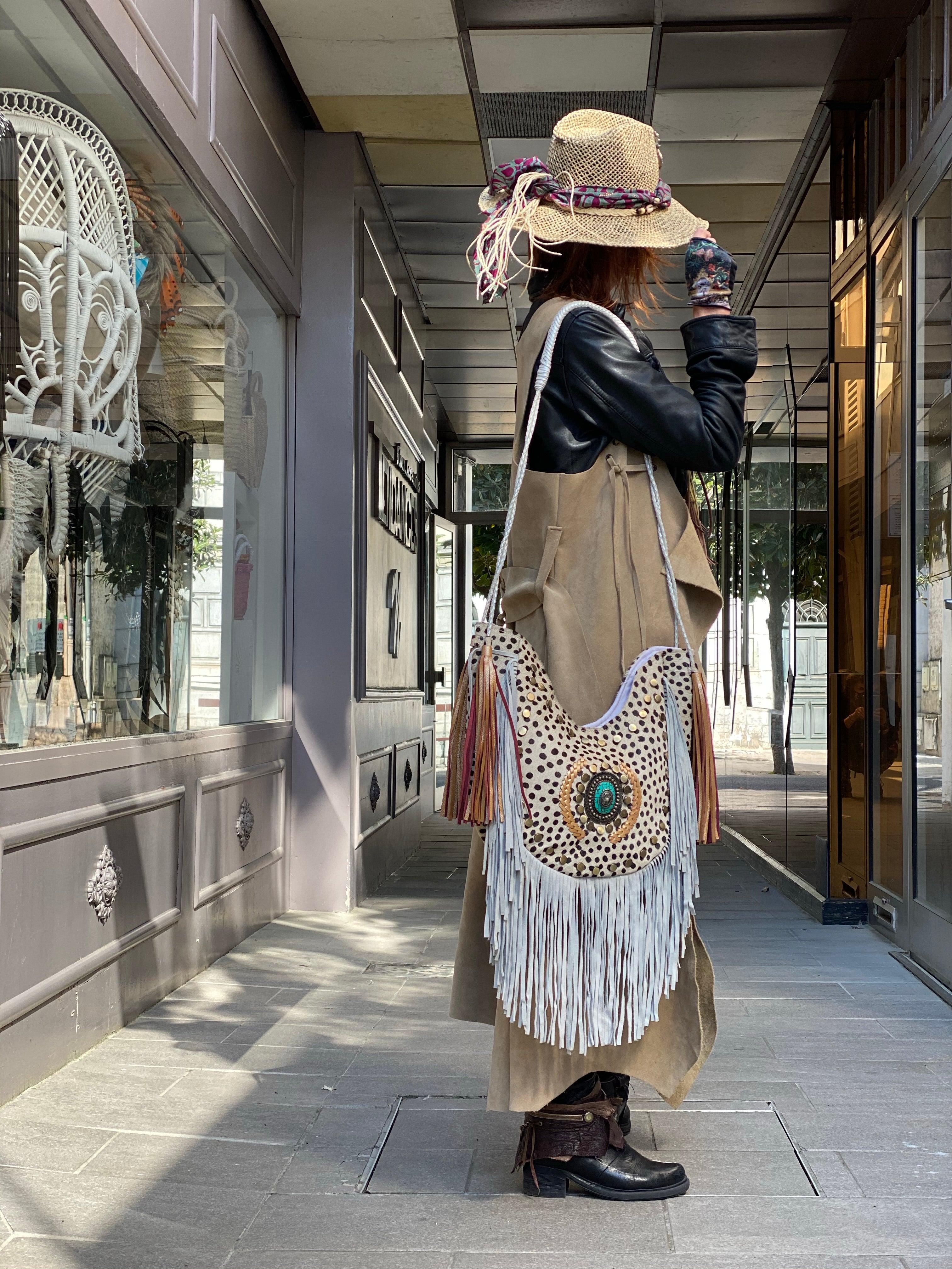 Long leather vest Tessa Iguan Atypikskin