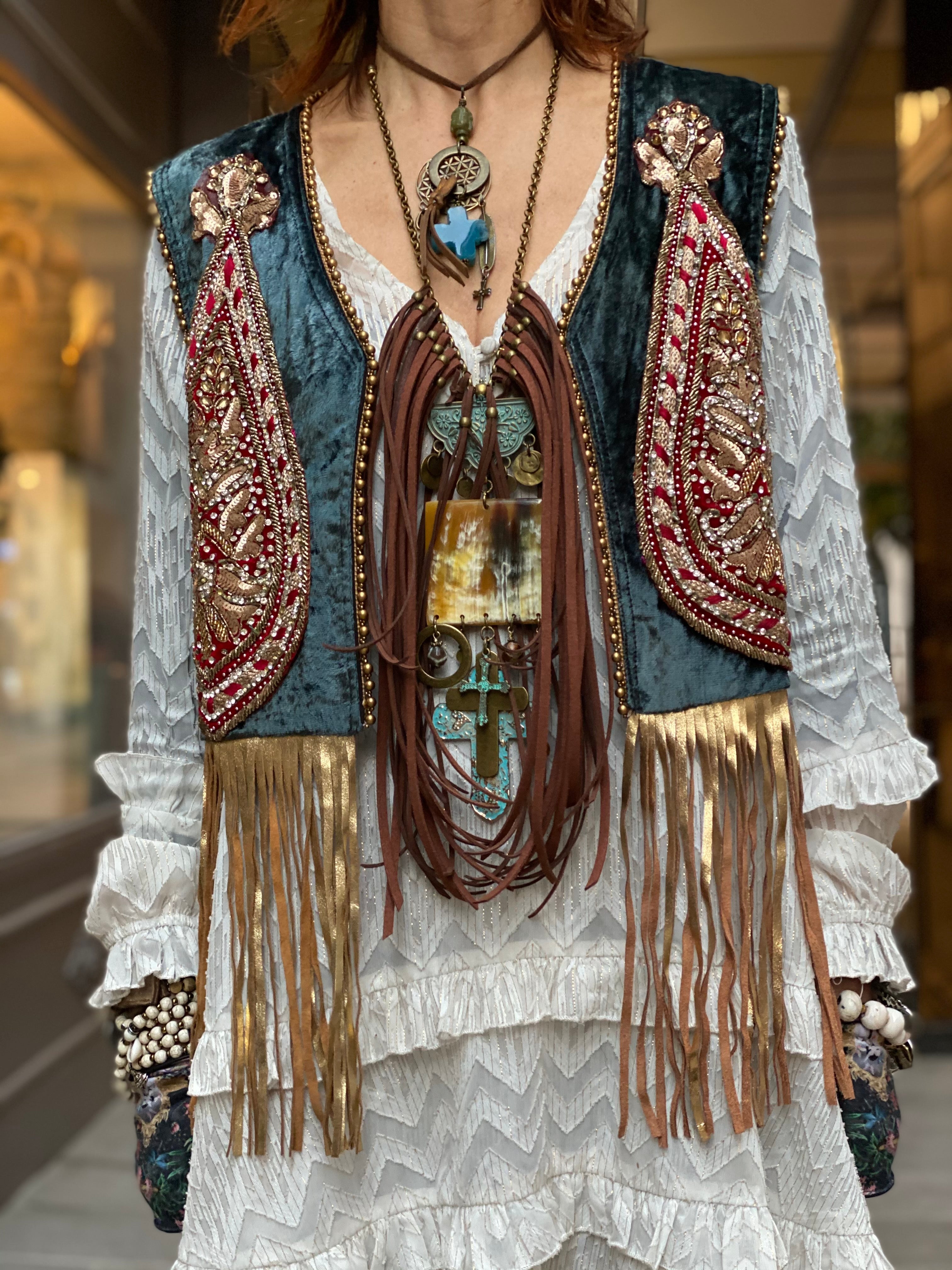 Mamz'elle Zoé velvet black Saree vest