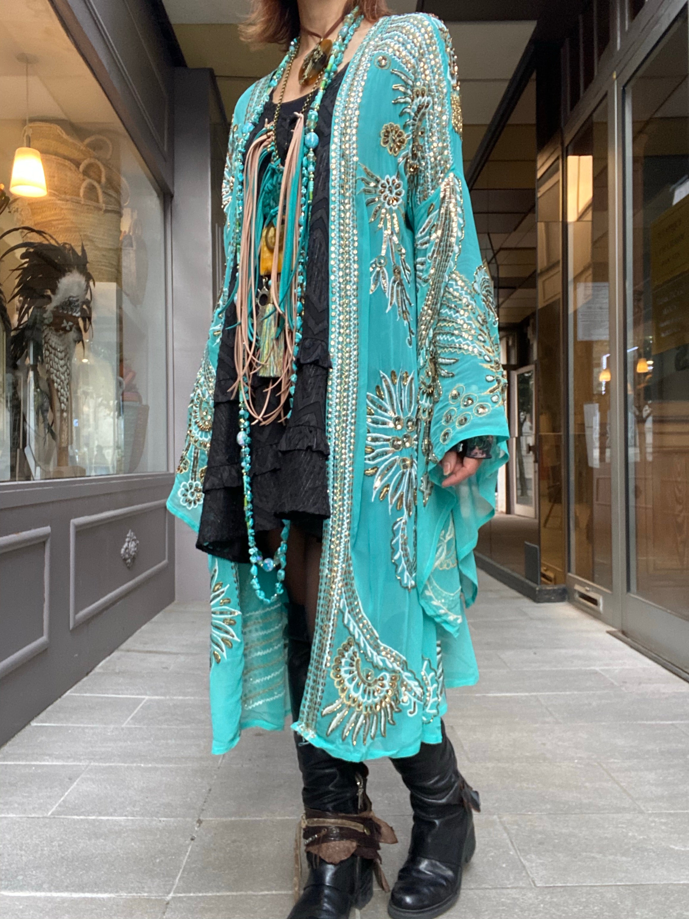 Short embroidered kimono Mamz'elle Zoé