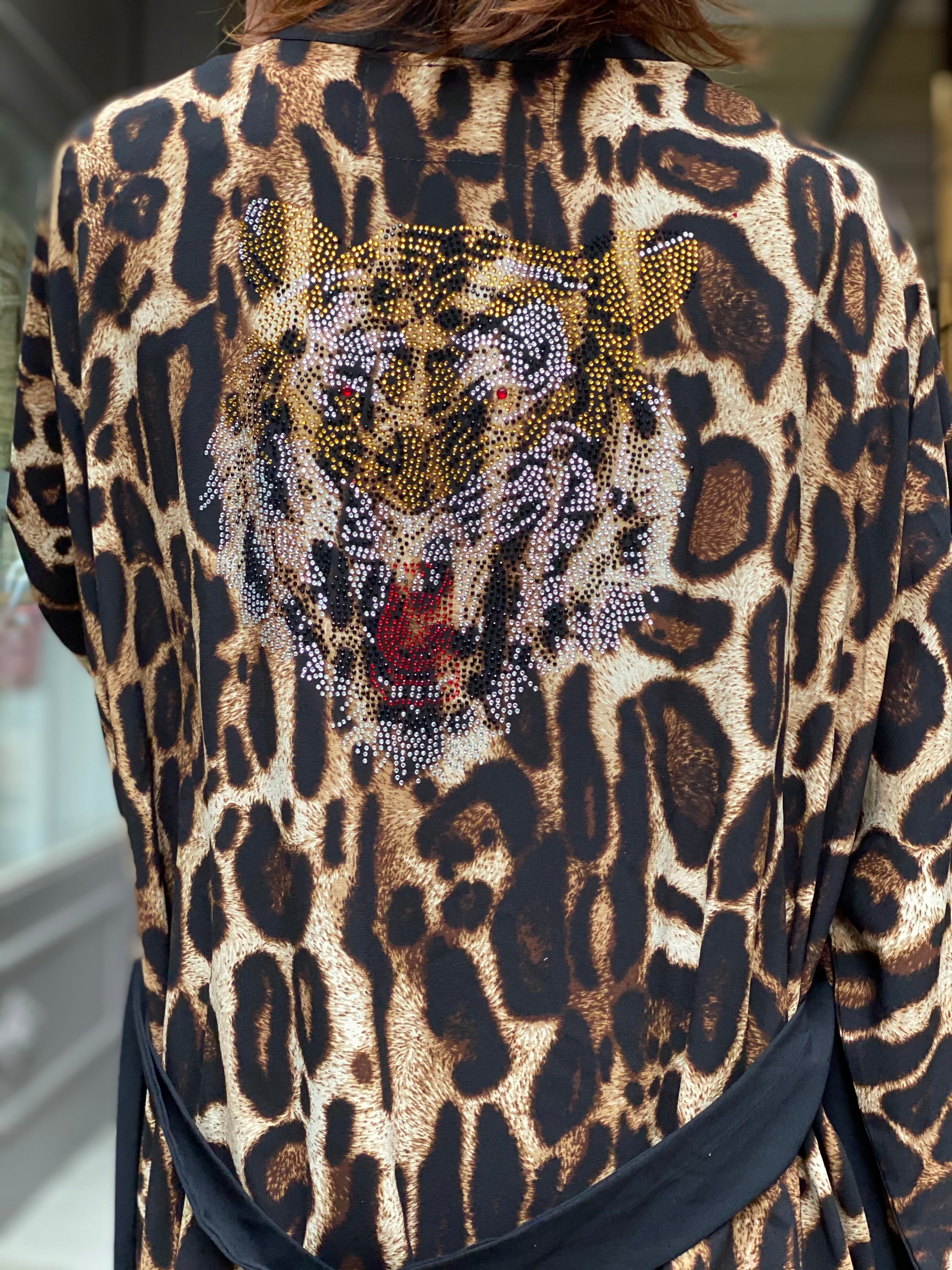 Safari Tiger Mystique Beach Kimono