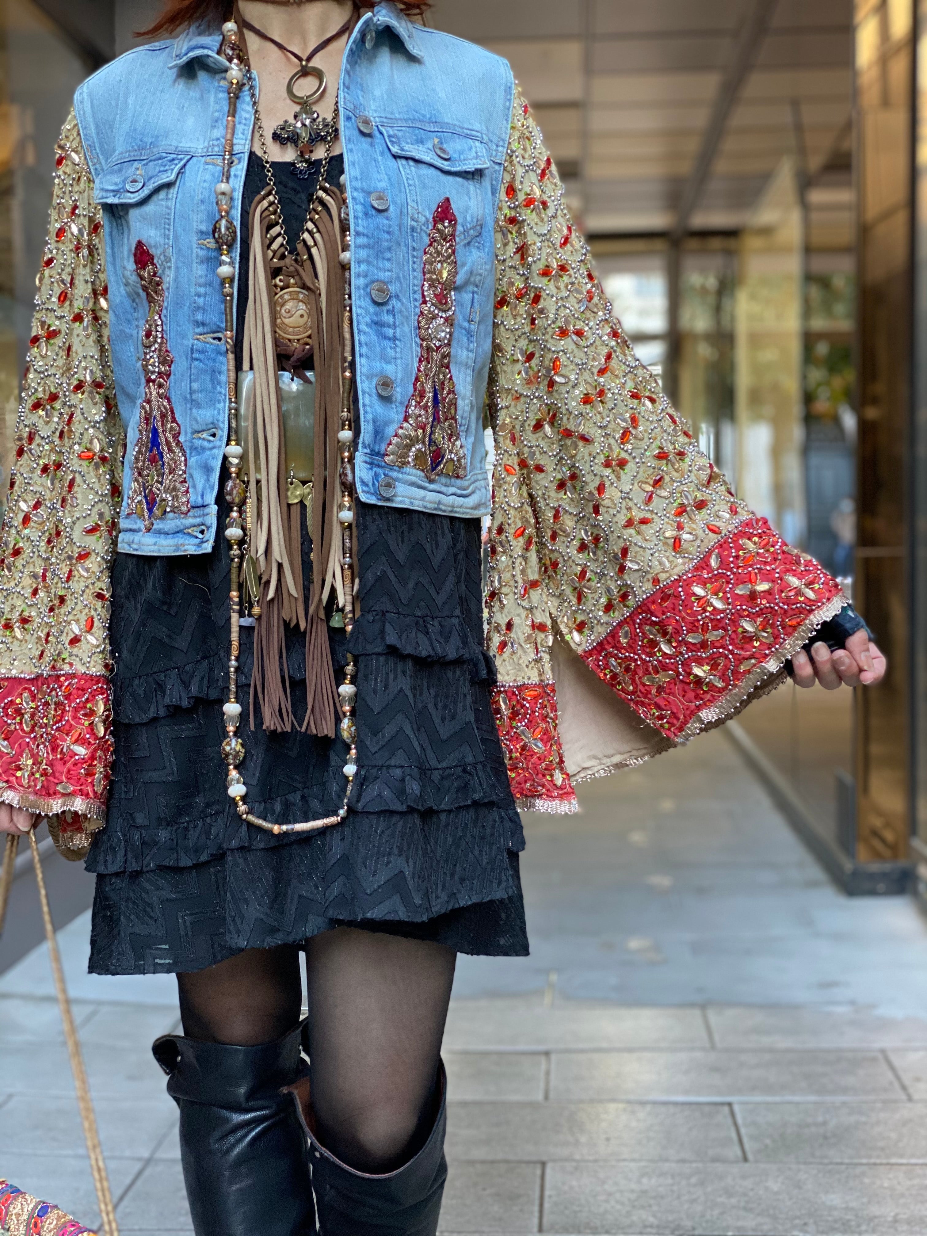 Mamz'elle Zoé Jean Saree Jacket