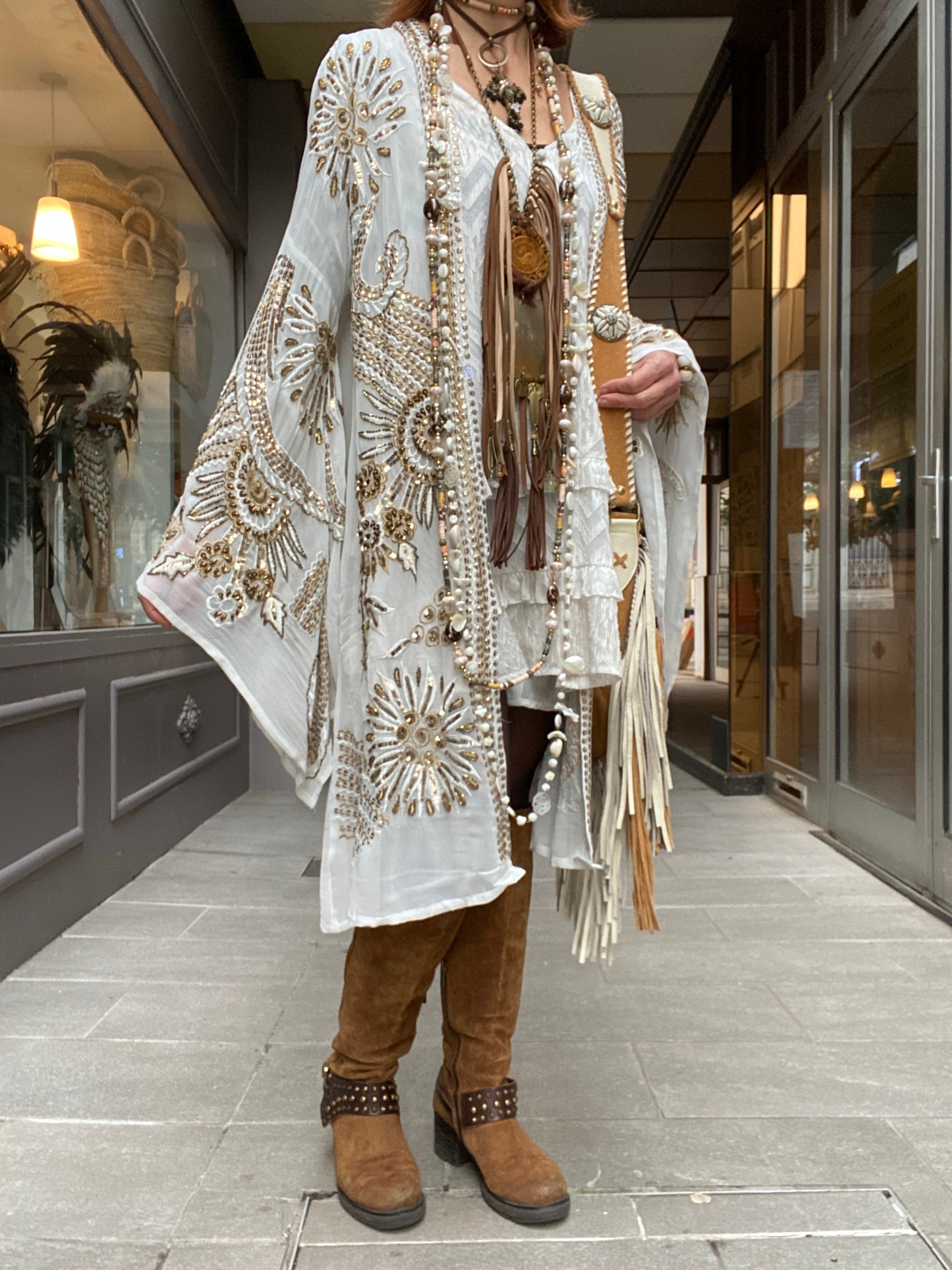 Short embroidered kimono Mamz'elle Zoé