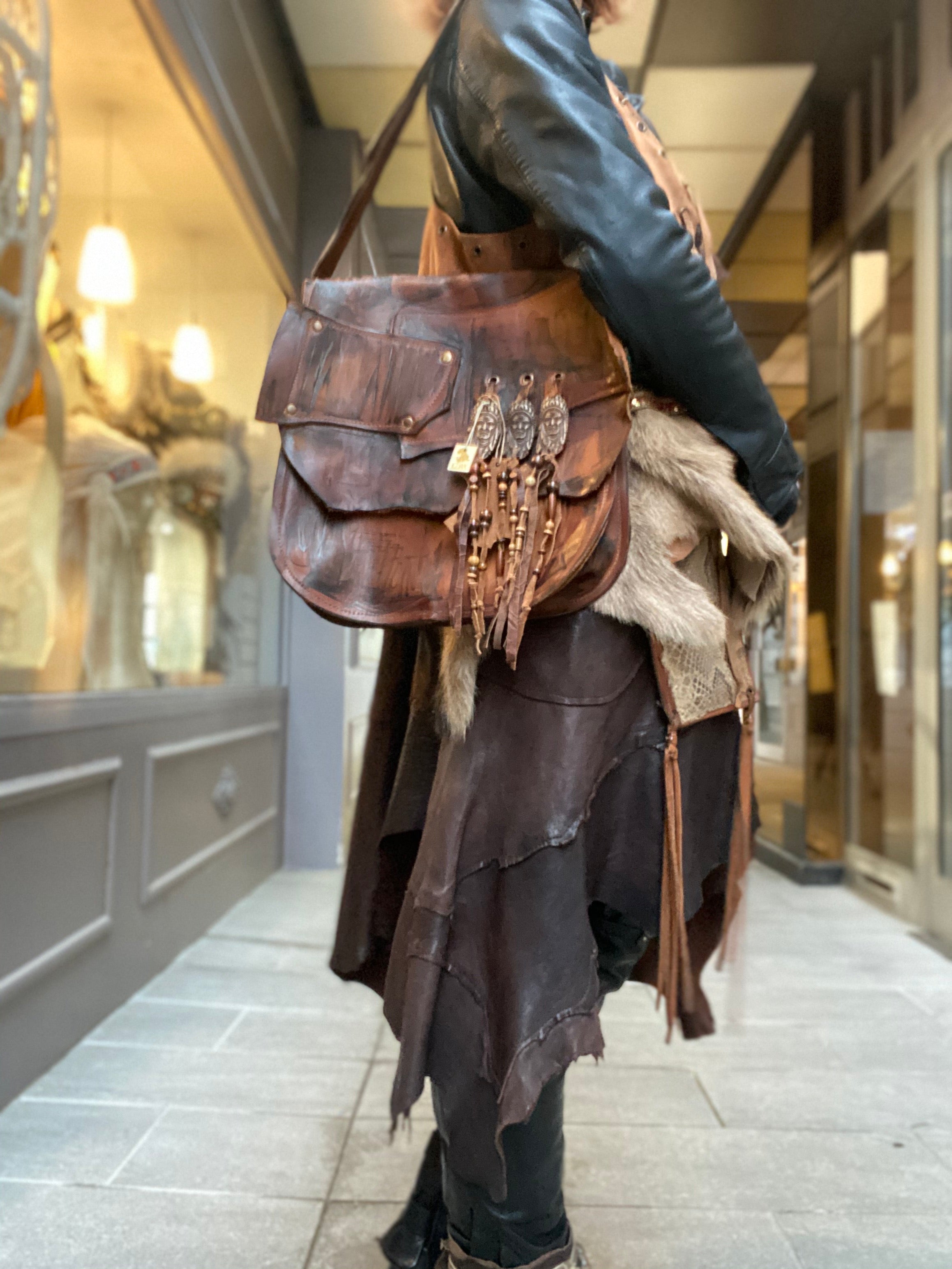 Woodstock Iguan Atypikskin leather bag