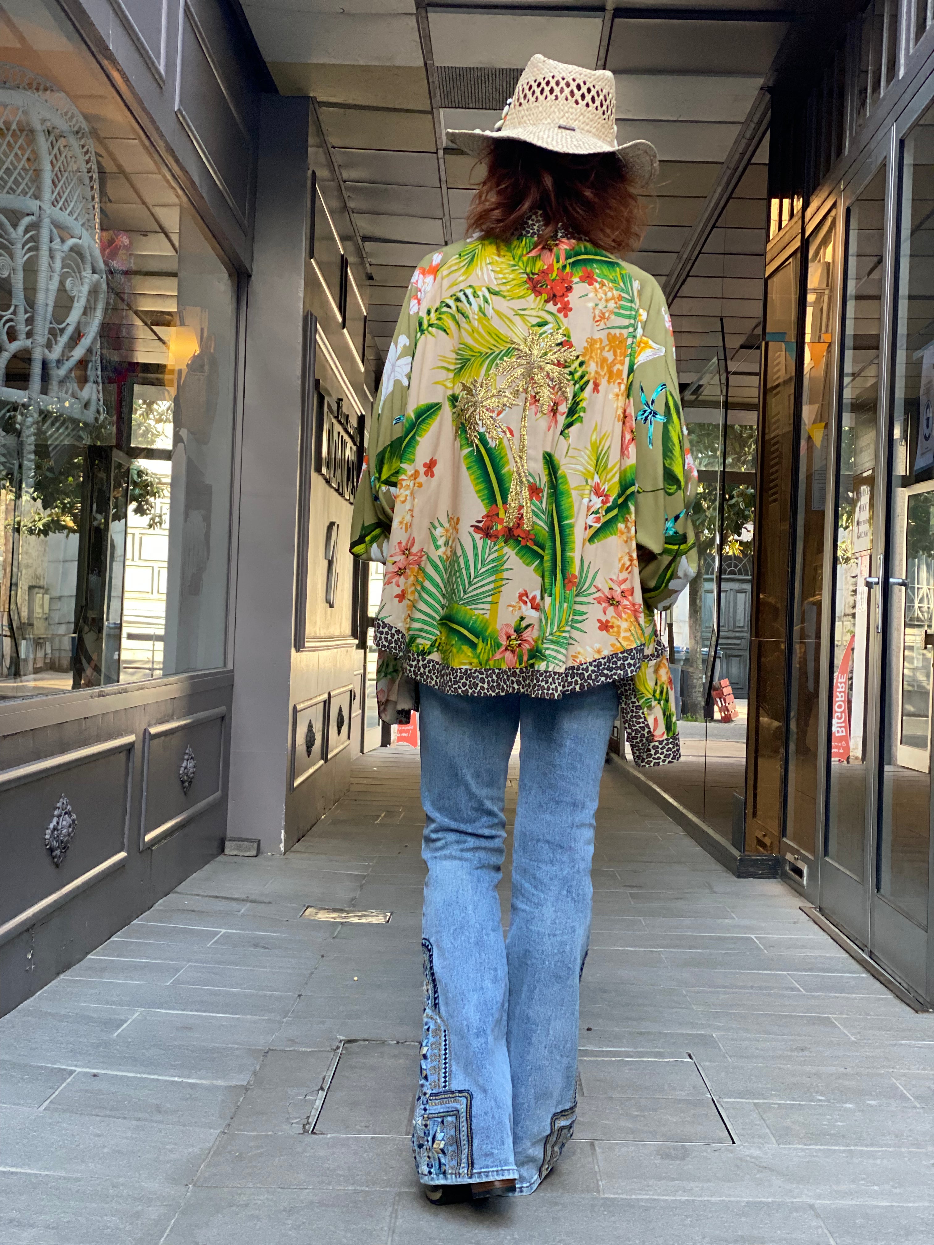 Pirate Flower Short Kimono