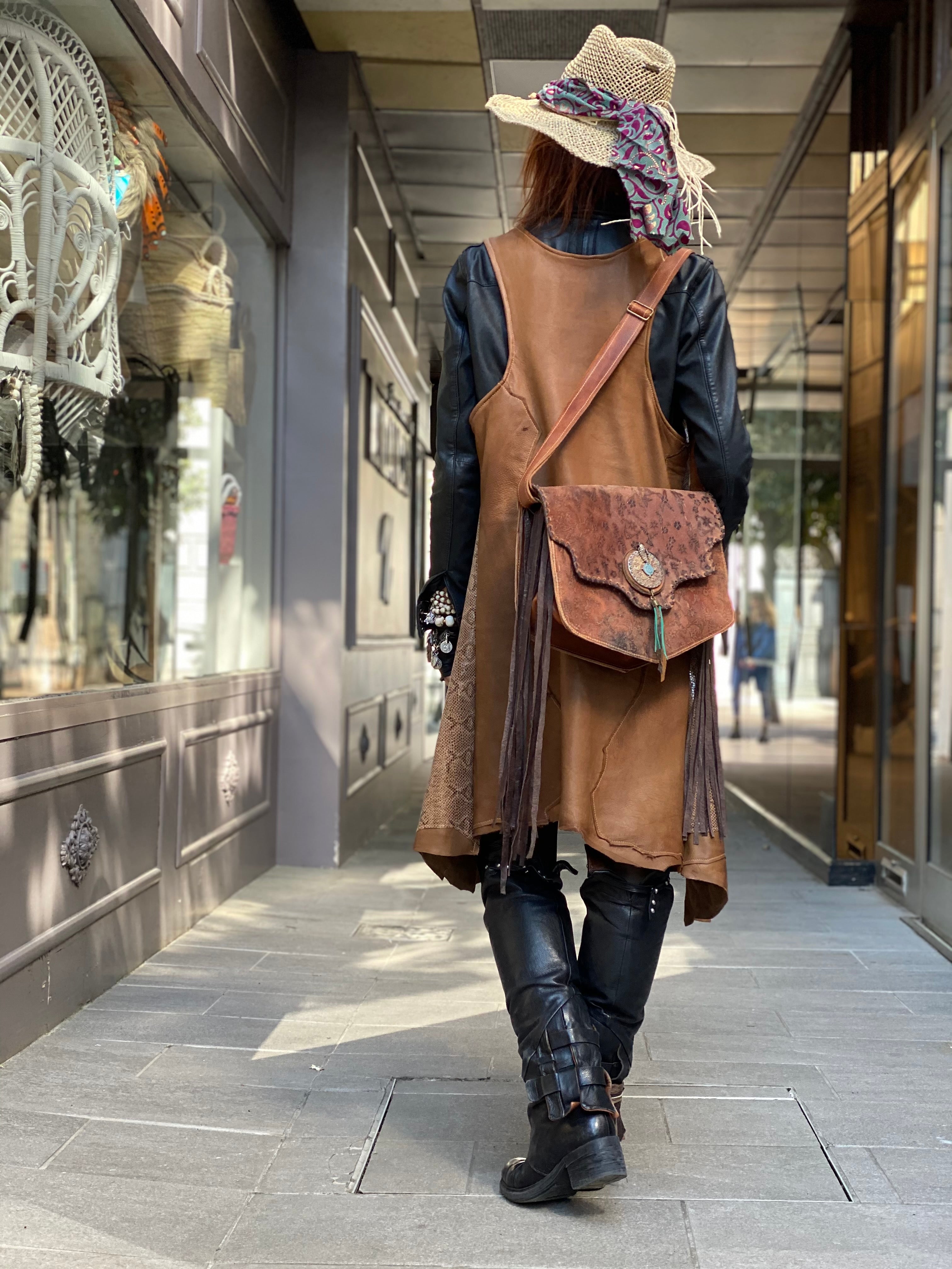 Gilet cuir Lennon Iguan Atypikskin