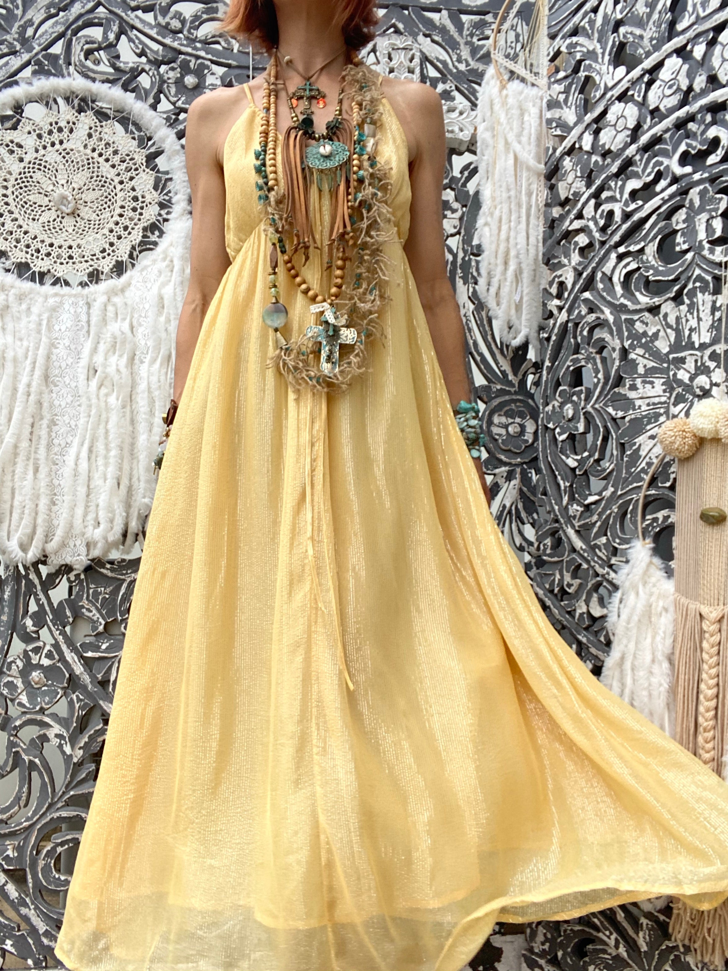 Dress Alba Long Marbella Yellow Sundress