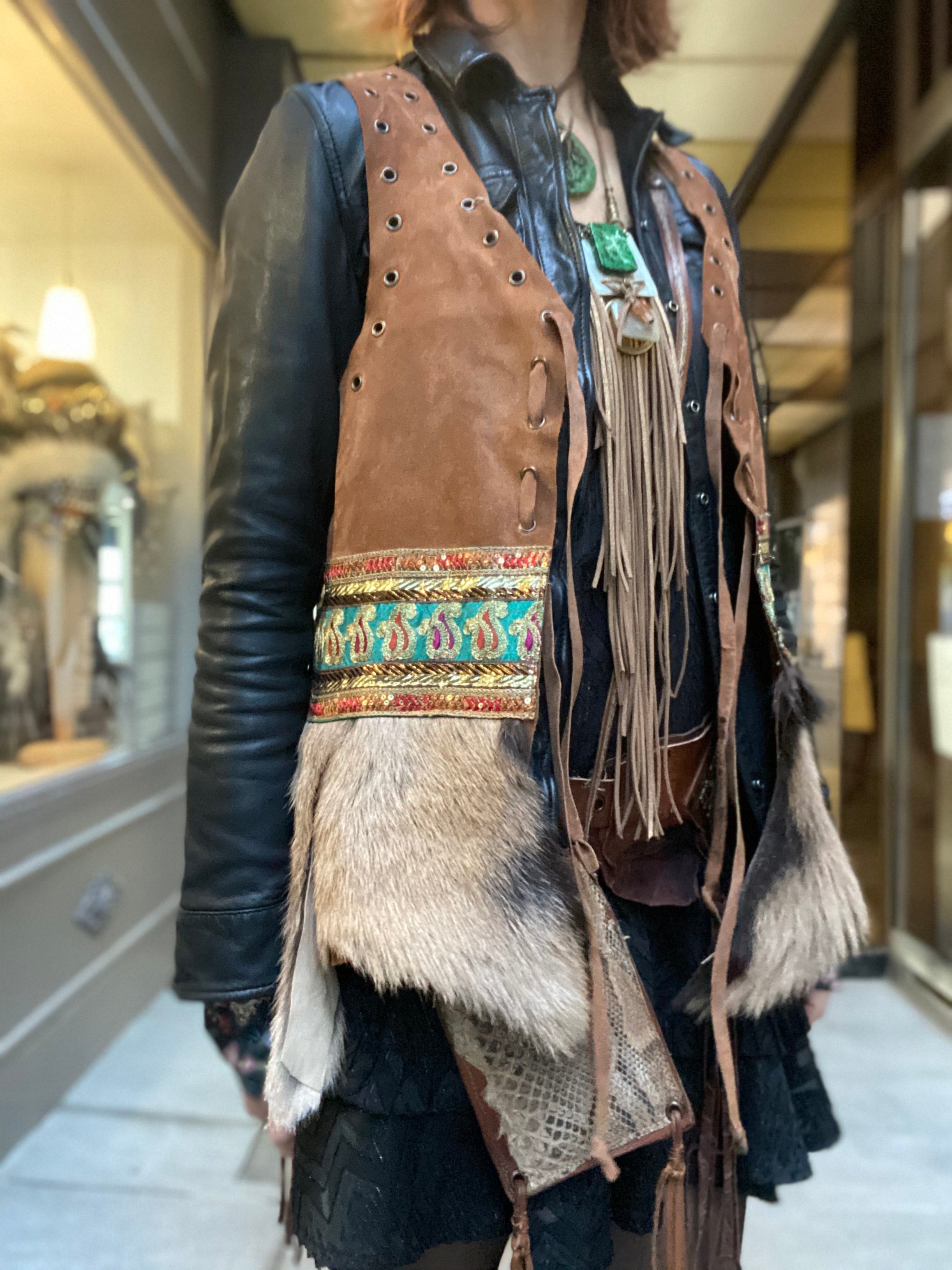 Gilet cuir Tlevla Iguan Atypikskin