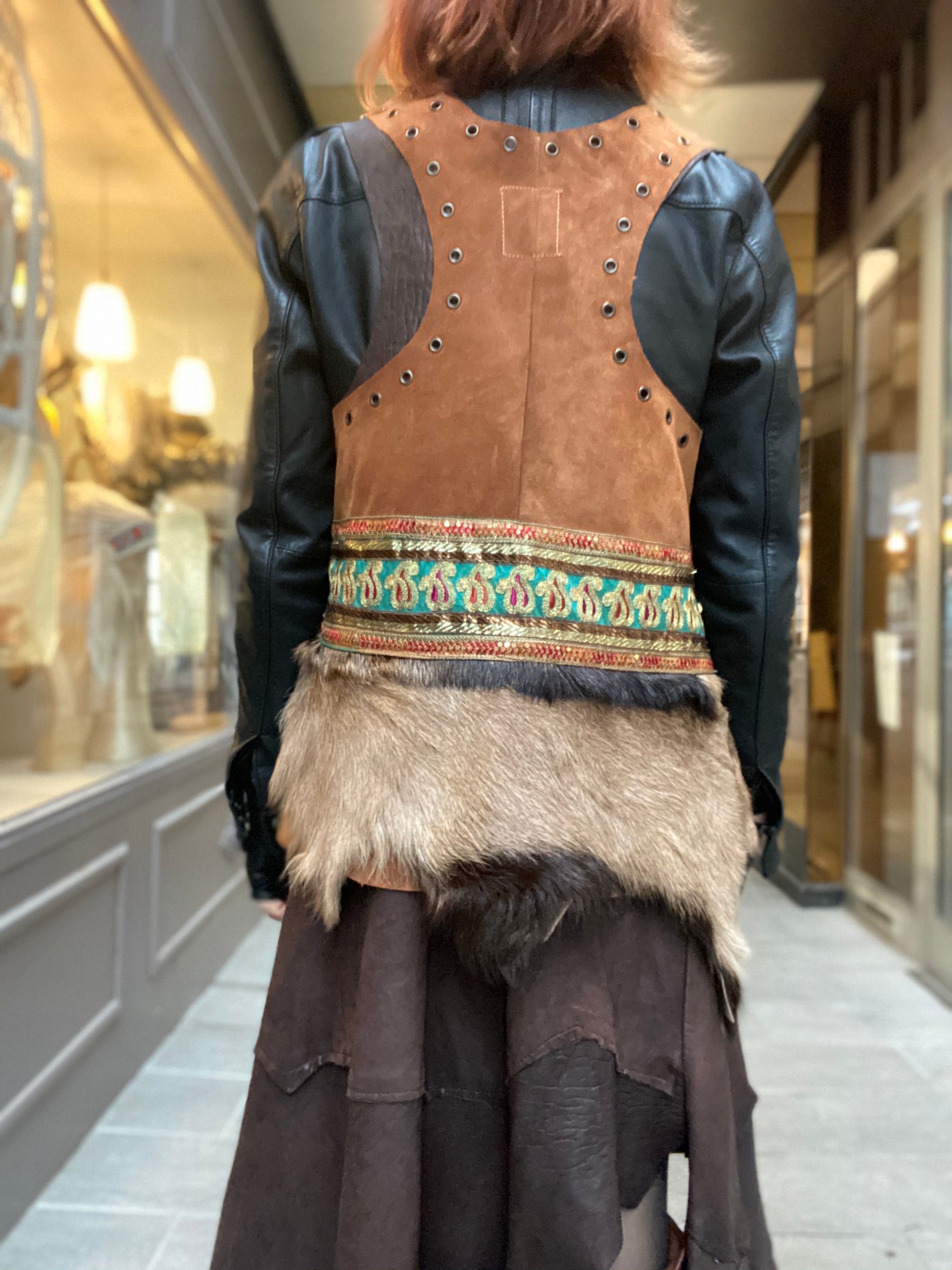 Gilet cuir Tlevla Iguan Atypikskin