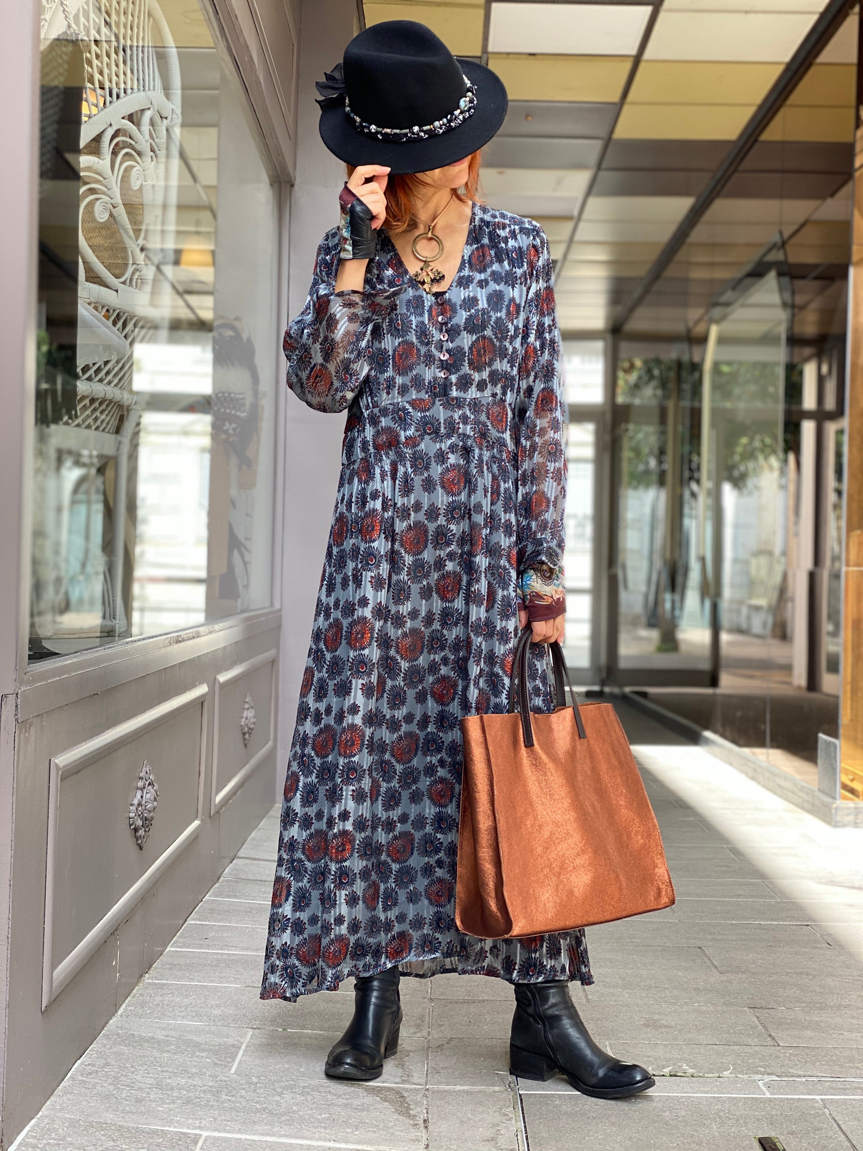 Valérie Sunflower Satin Dress Marlin Blue Maison Hotel