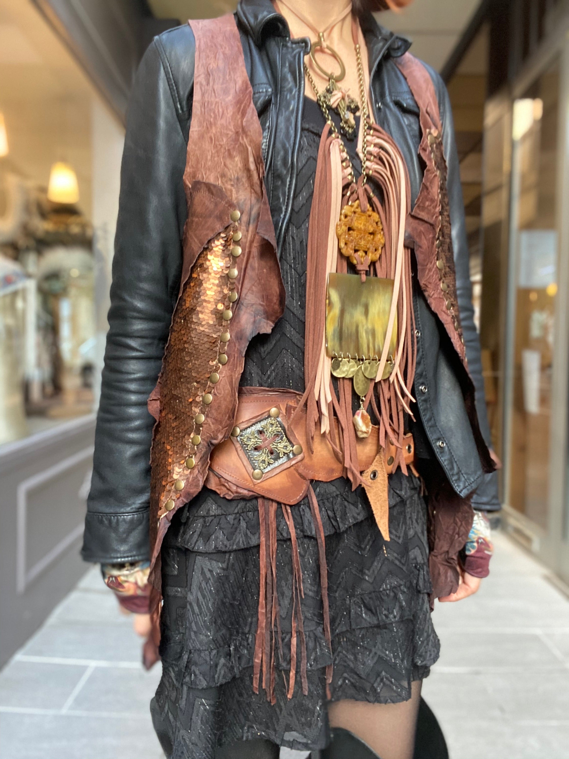 Gilet cuir Glenn Iguan Atypikskin