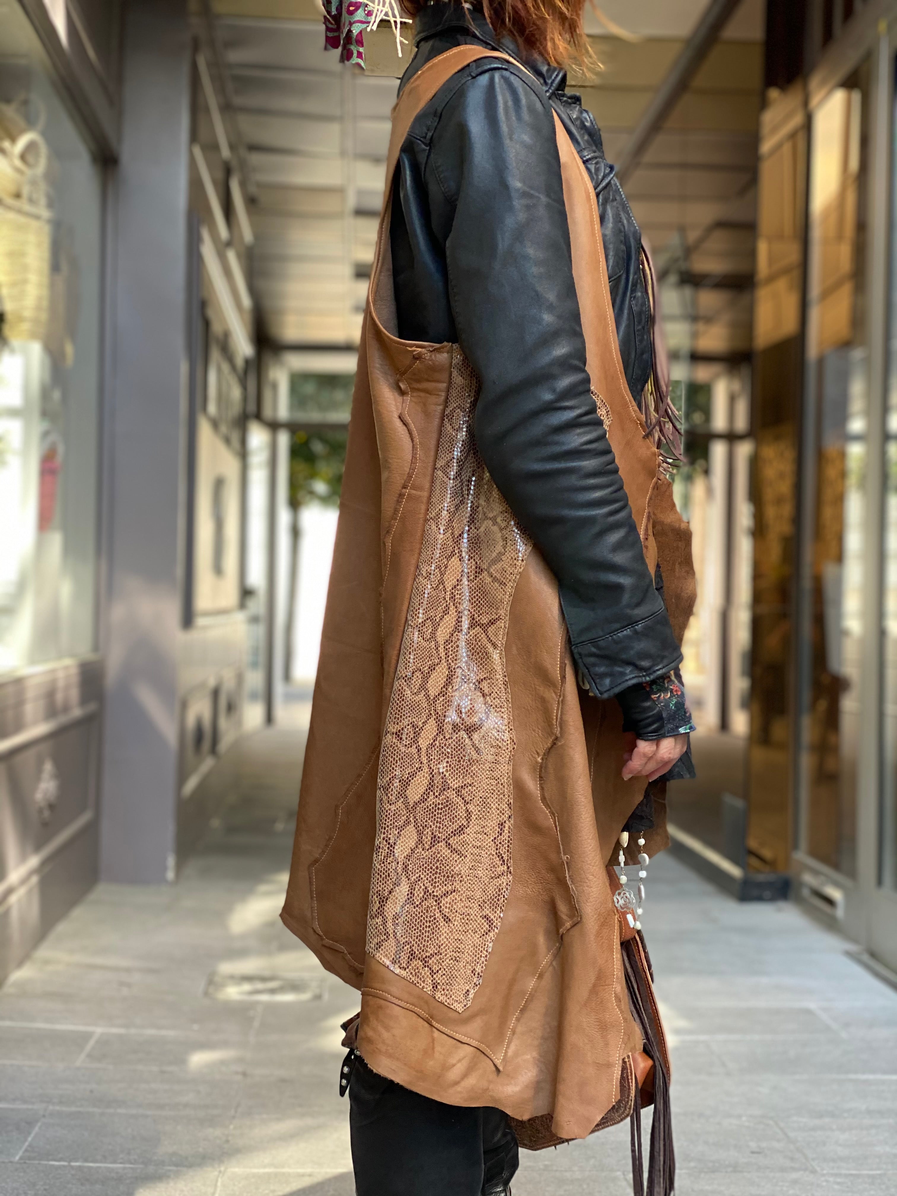 Gilet cuir Lennon Iguan Atypikskin