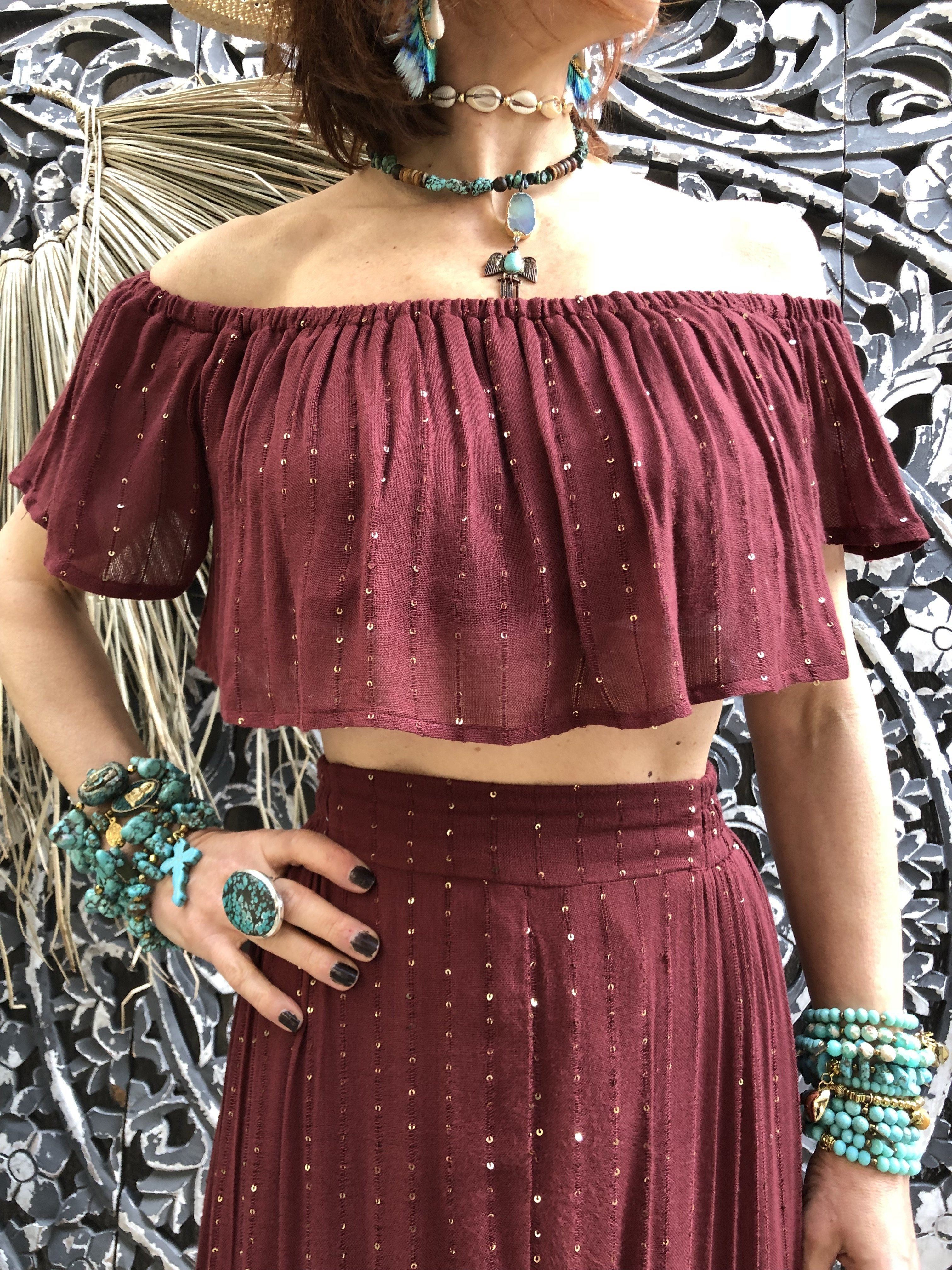 Jade Crop Top Precious Marsala Sundress