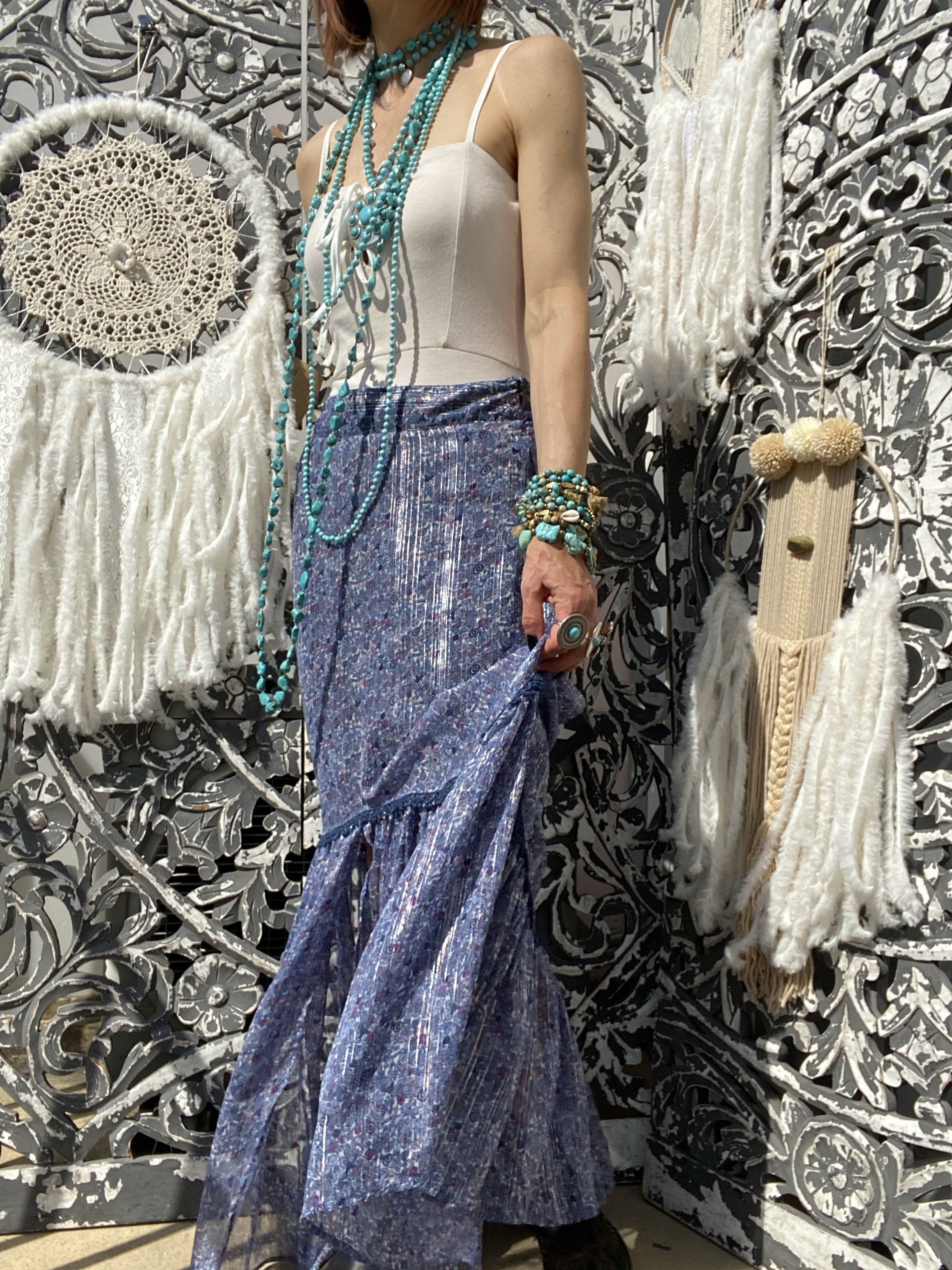 Jupe longue Mira Blue Wild by Amenapih