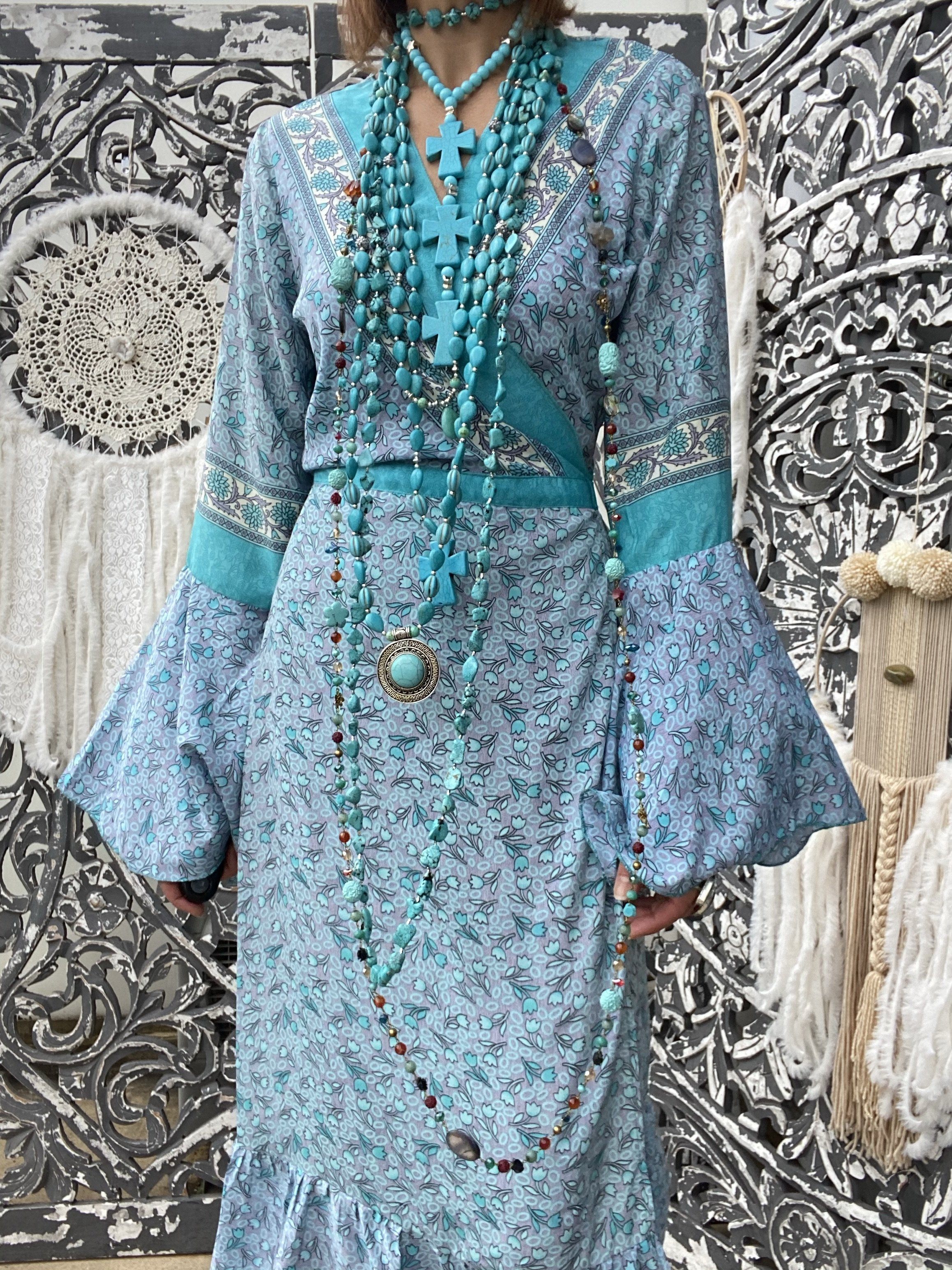 Kimono Flower Turquoise Jasmine Sissi