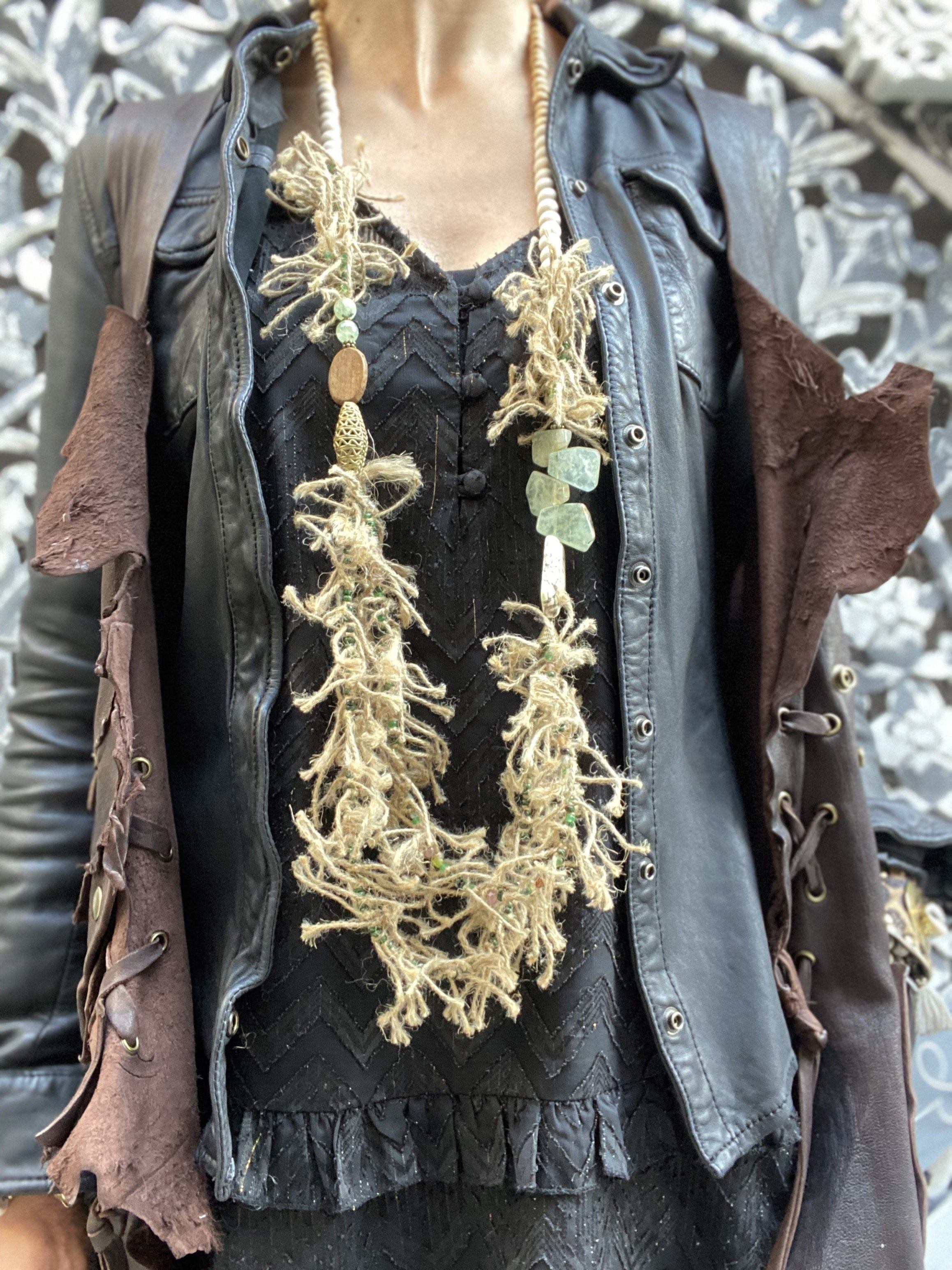 Tana Sig Linen Long Necklace