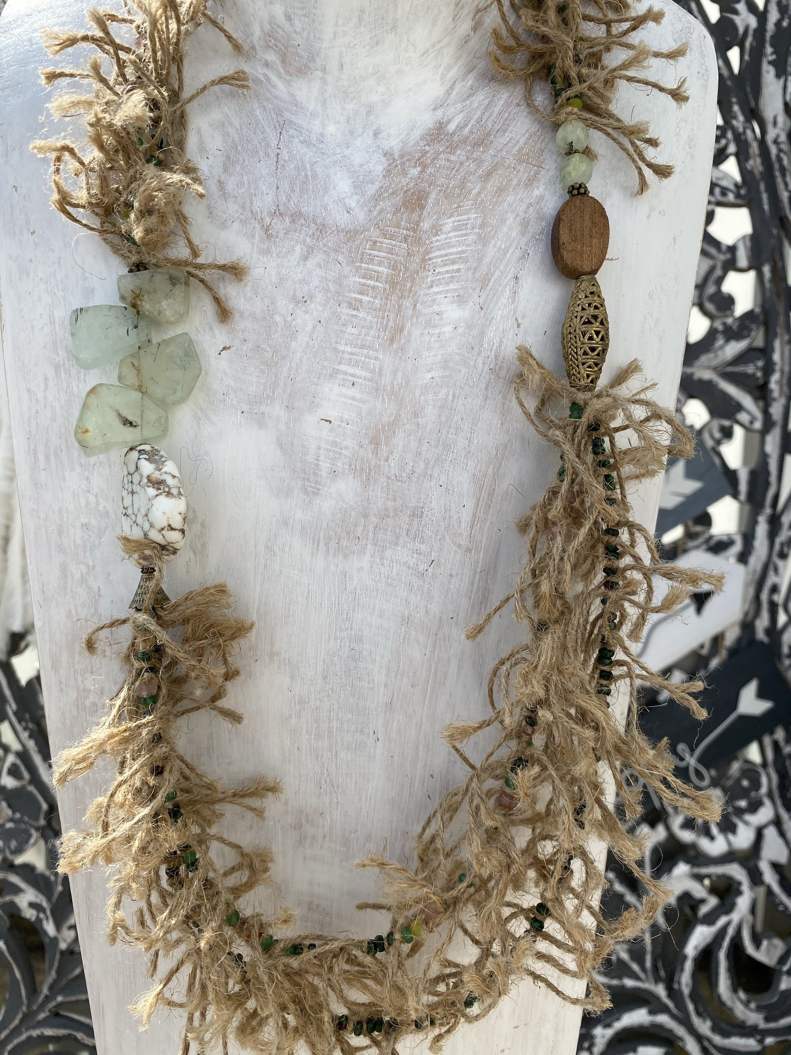 Tana Sig Linen Long Necklace