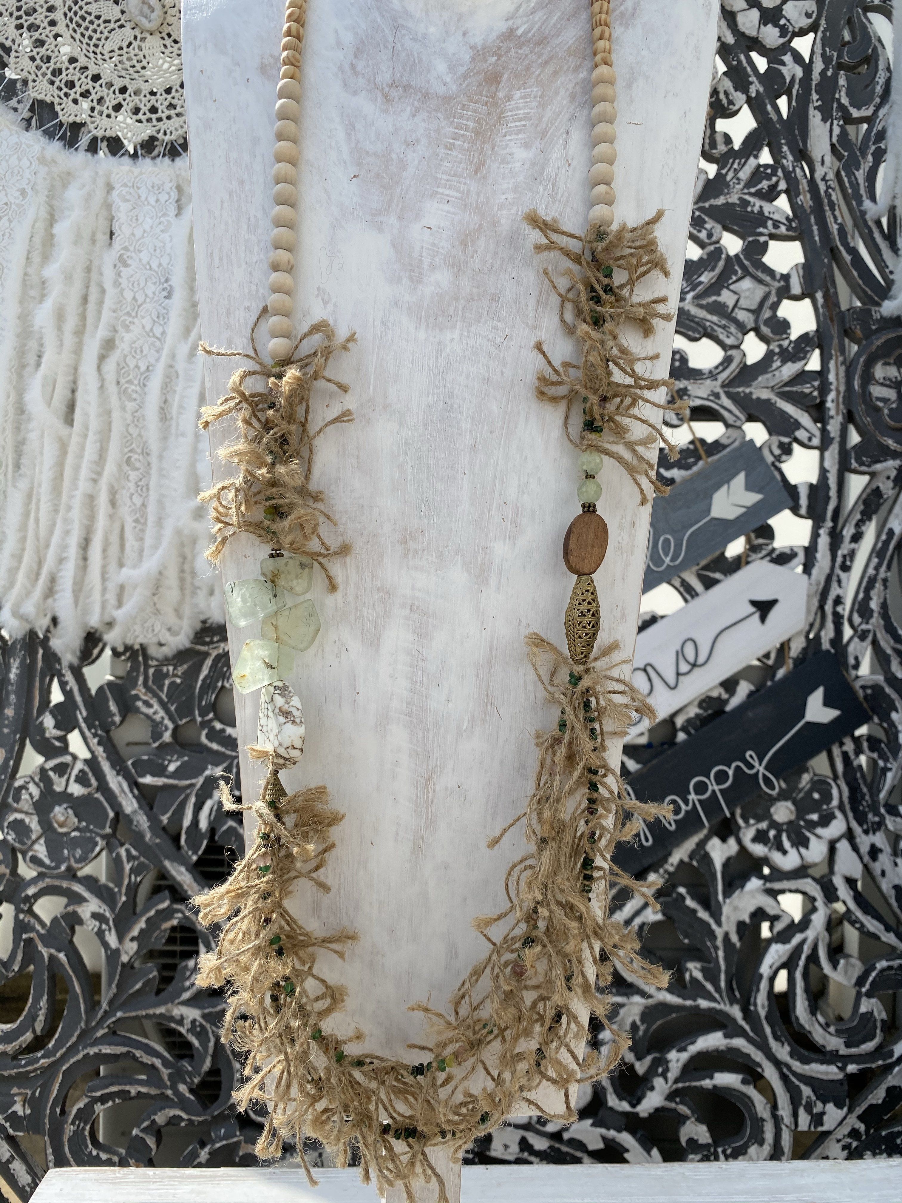 Tana Sig Linen Long Necklace