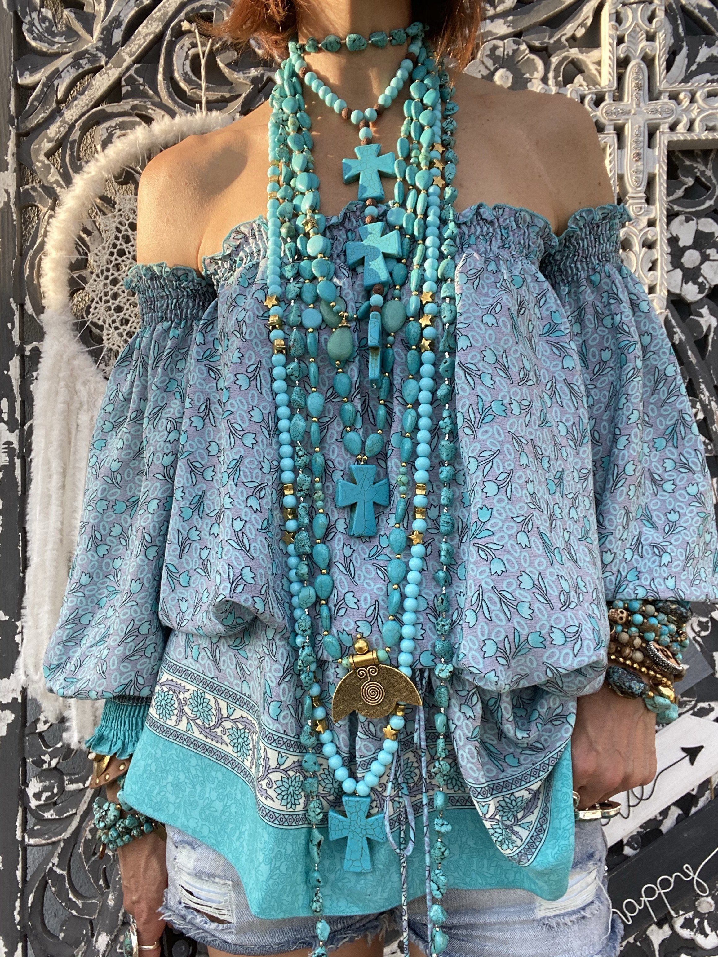 Top Flower Turquoise Daliah Sissi