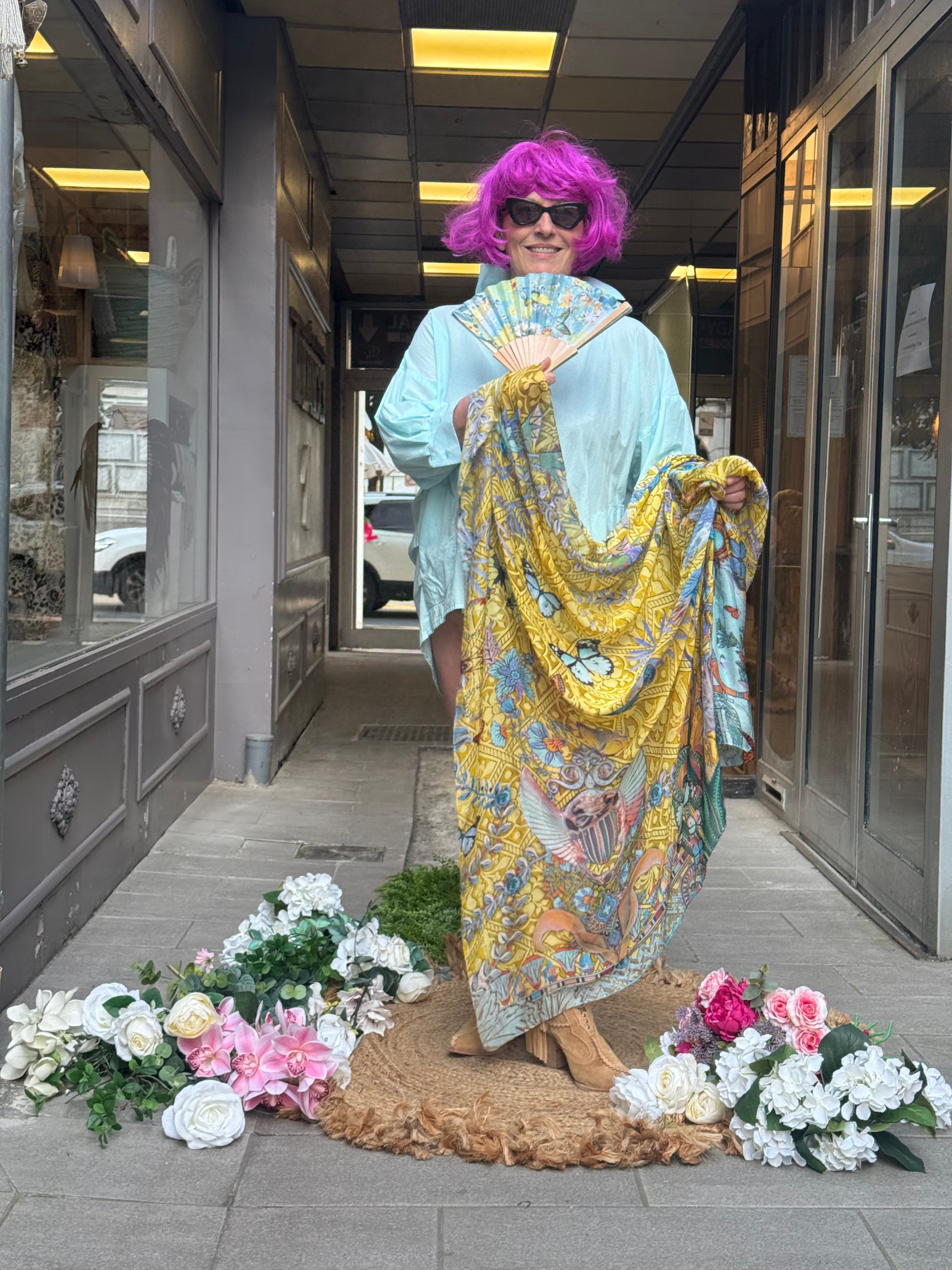 Éventail Aphrodite Citron Brokante