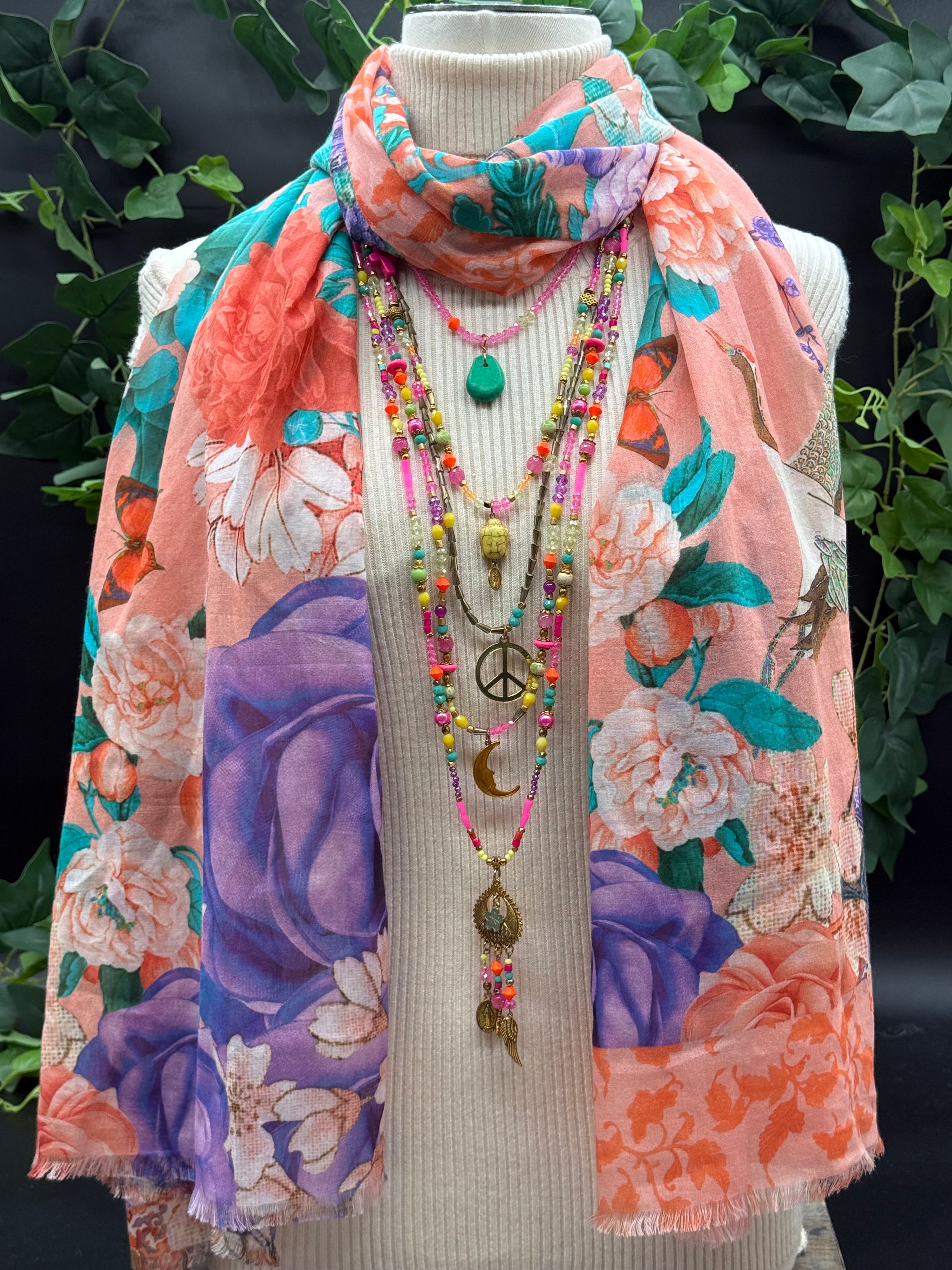 Grand Foulard Coton Fuji Quartz Brokante