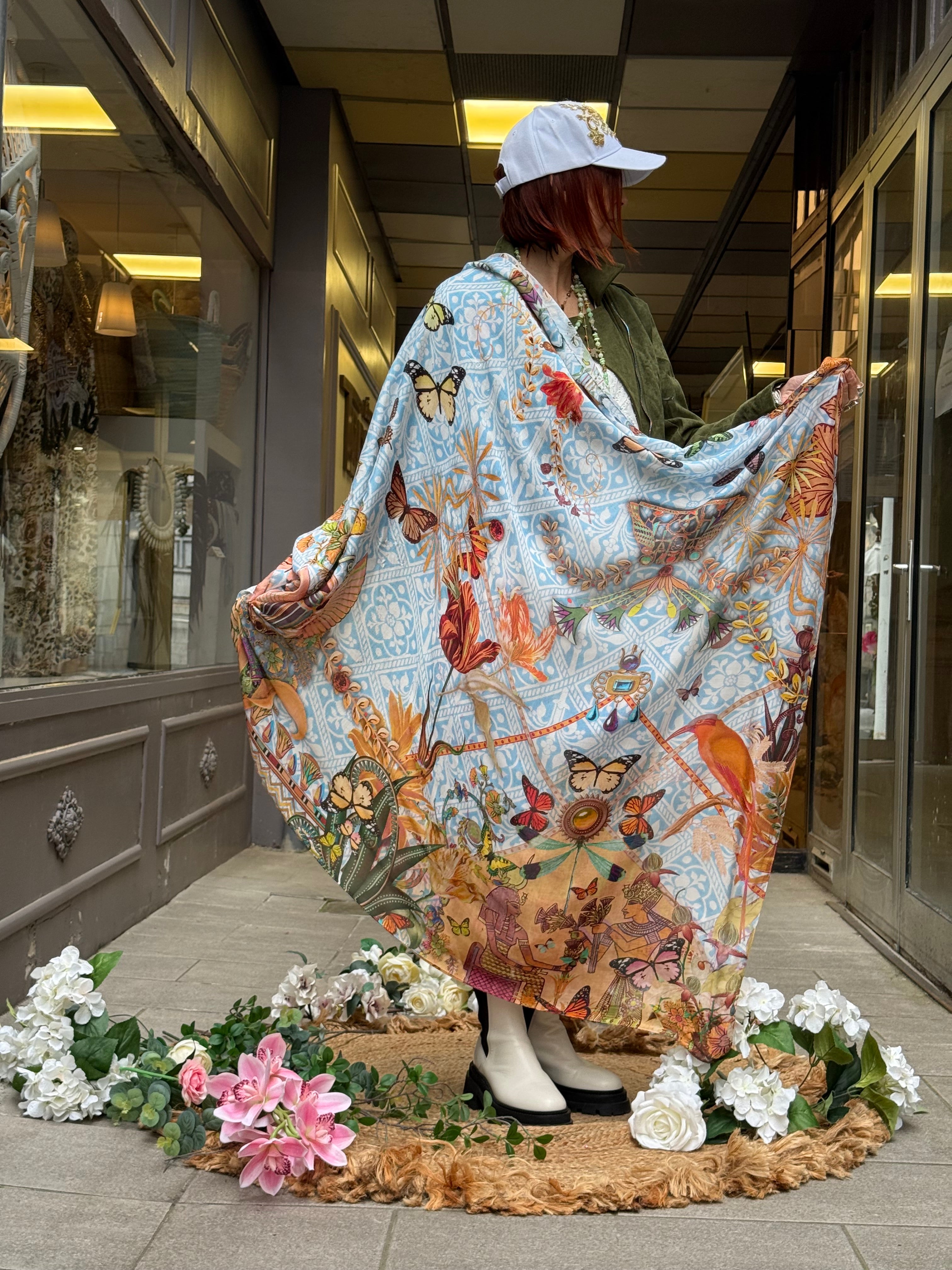 Grand Carré Modal Néfertiti Ciel Brokante