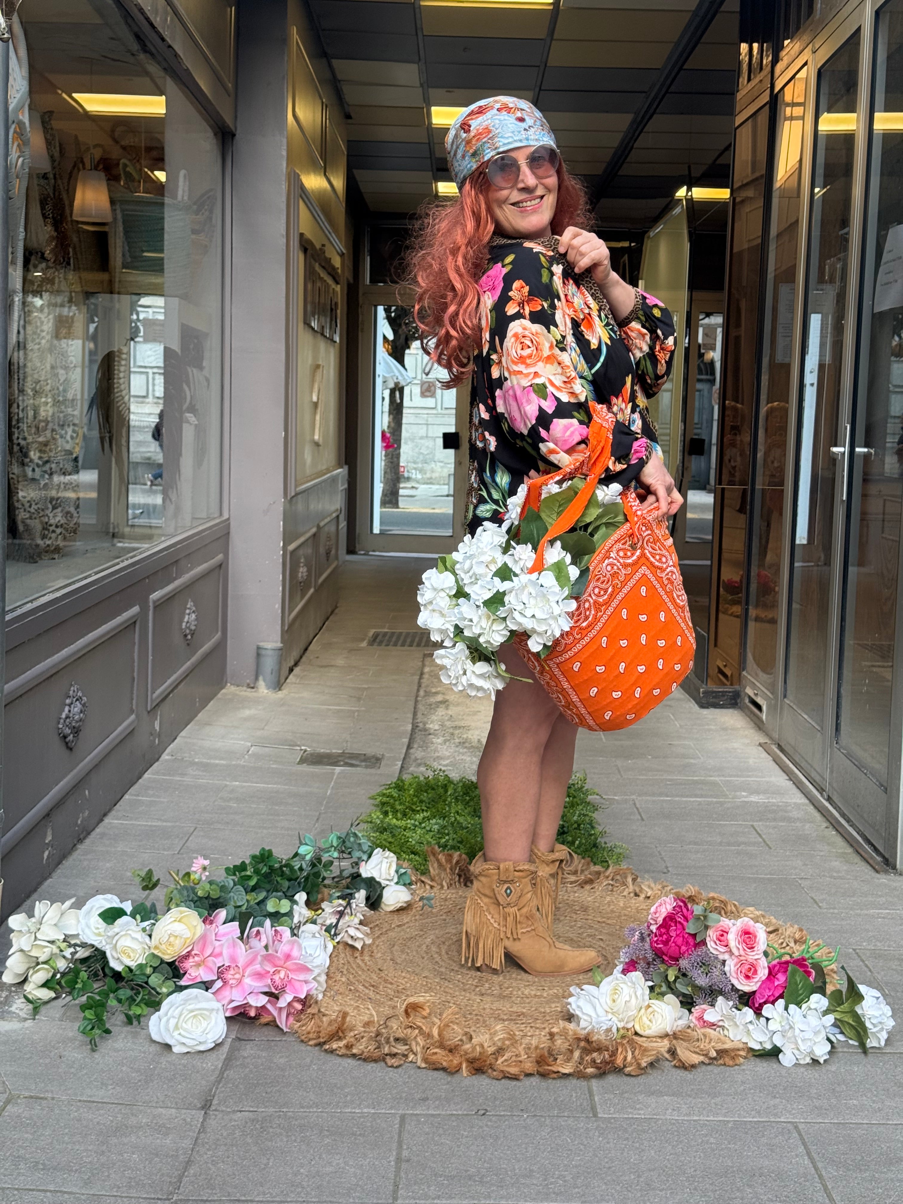 Kimono Court Paillettes Fleur de Pirate