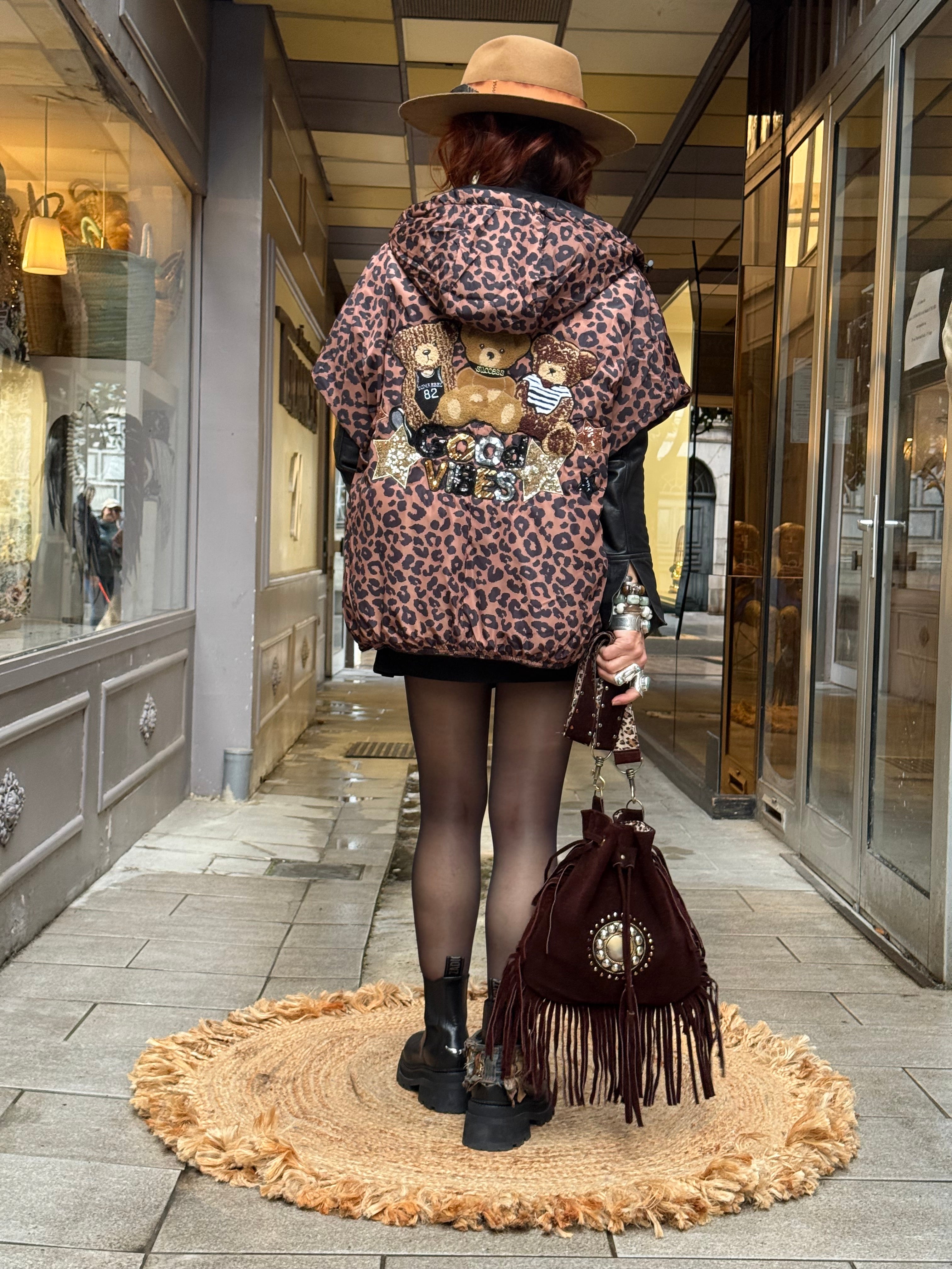 Doudoune Poncho Poupée de Soie