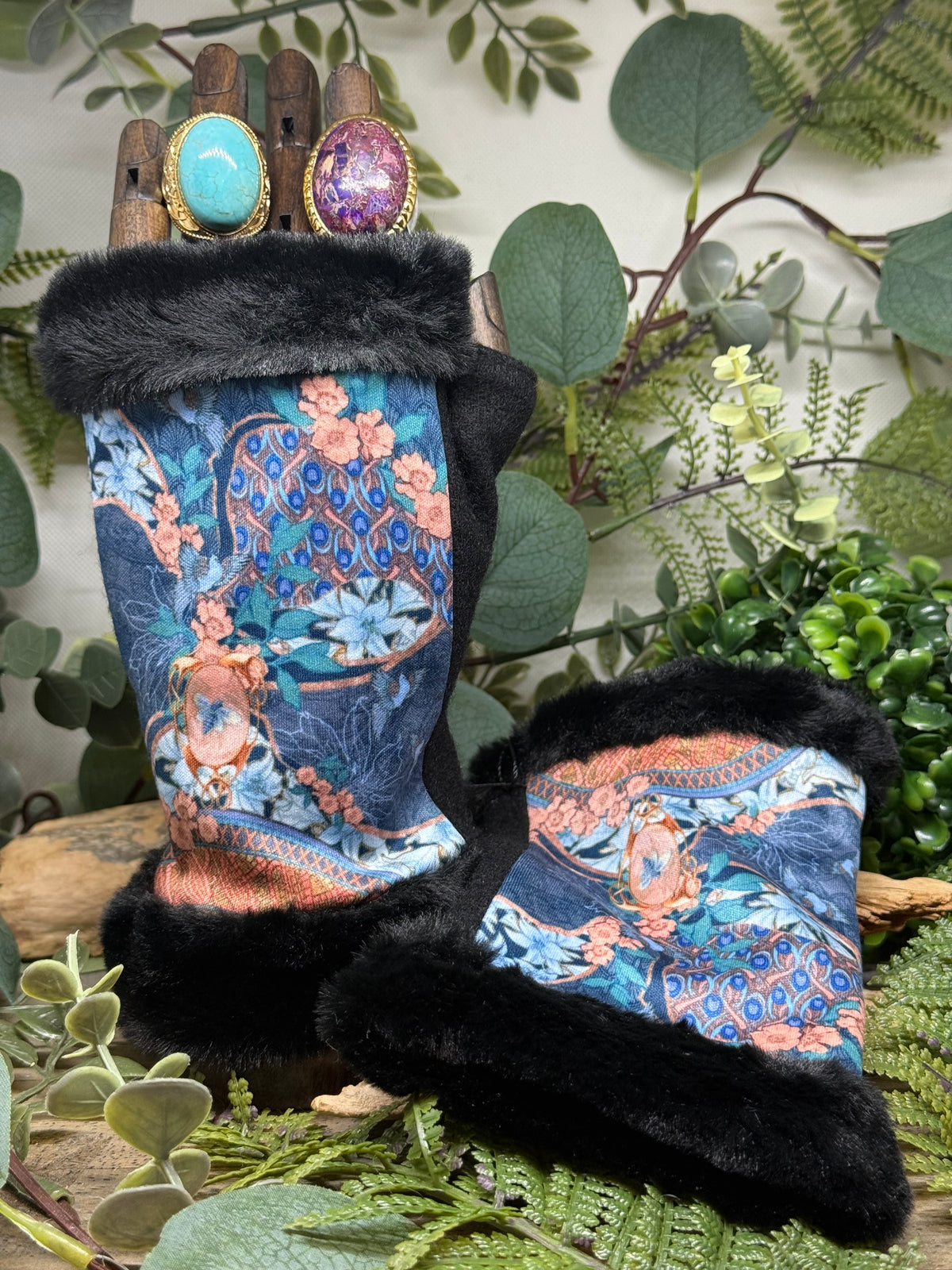 Mitaines Lys Indigo Brokante