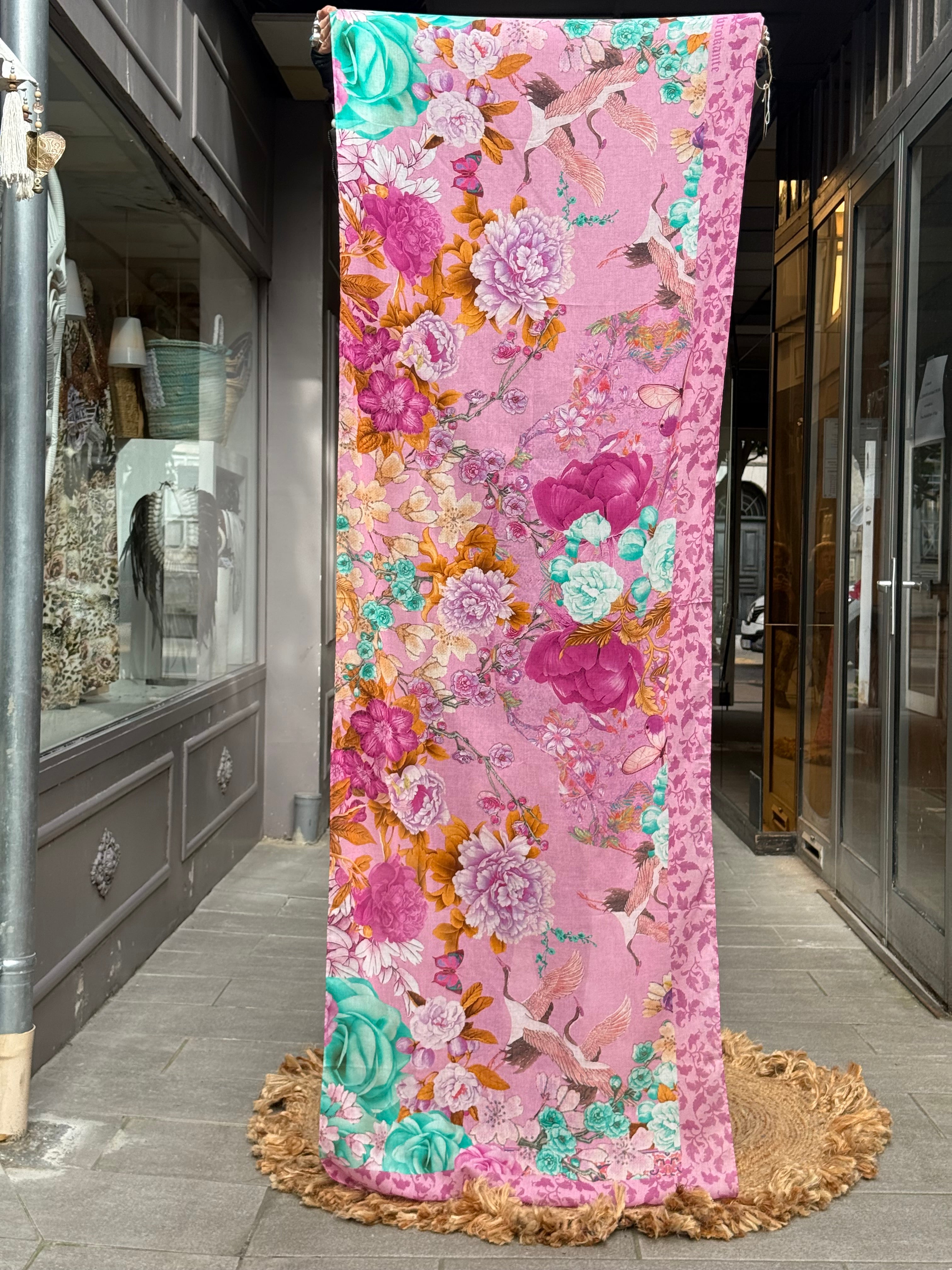 Grand Foulard Coton Fuji Améthyste Brokante