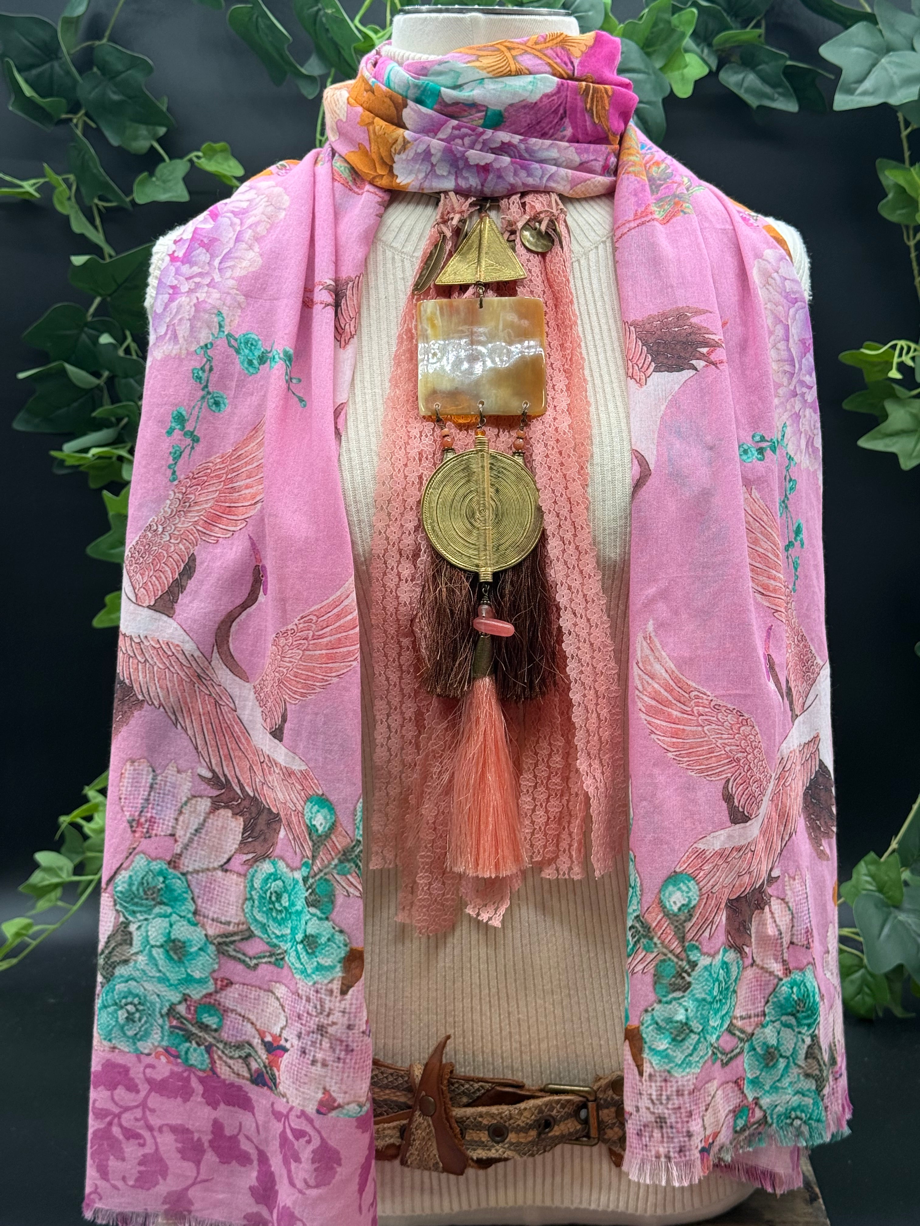 Grand Foulard Coton Fuji Améthyste Brokante