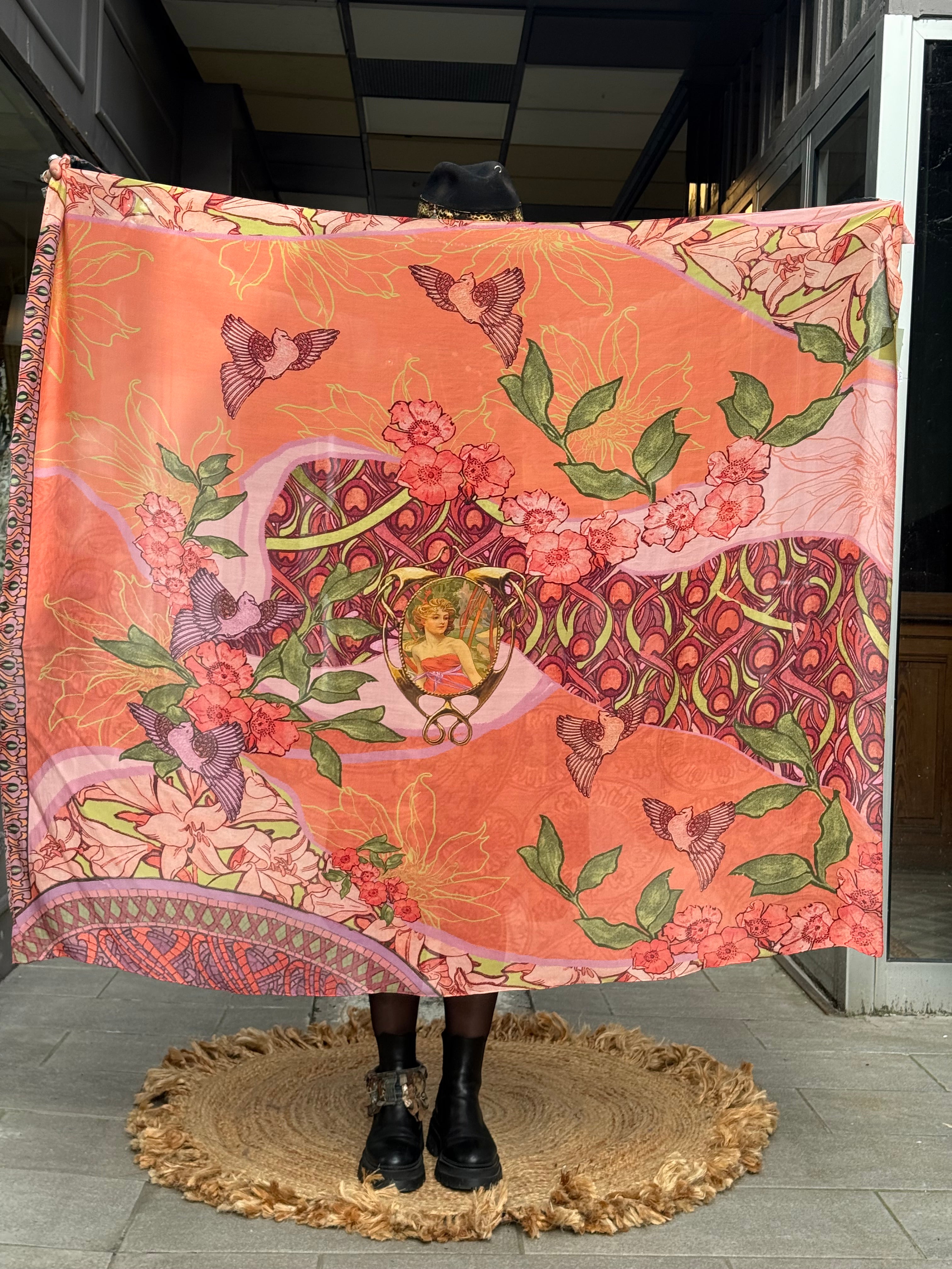 Grand Carré Modal Éveil Corail Brokante