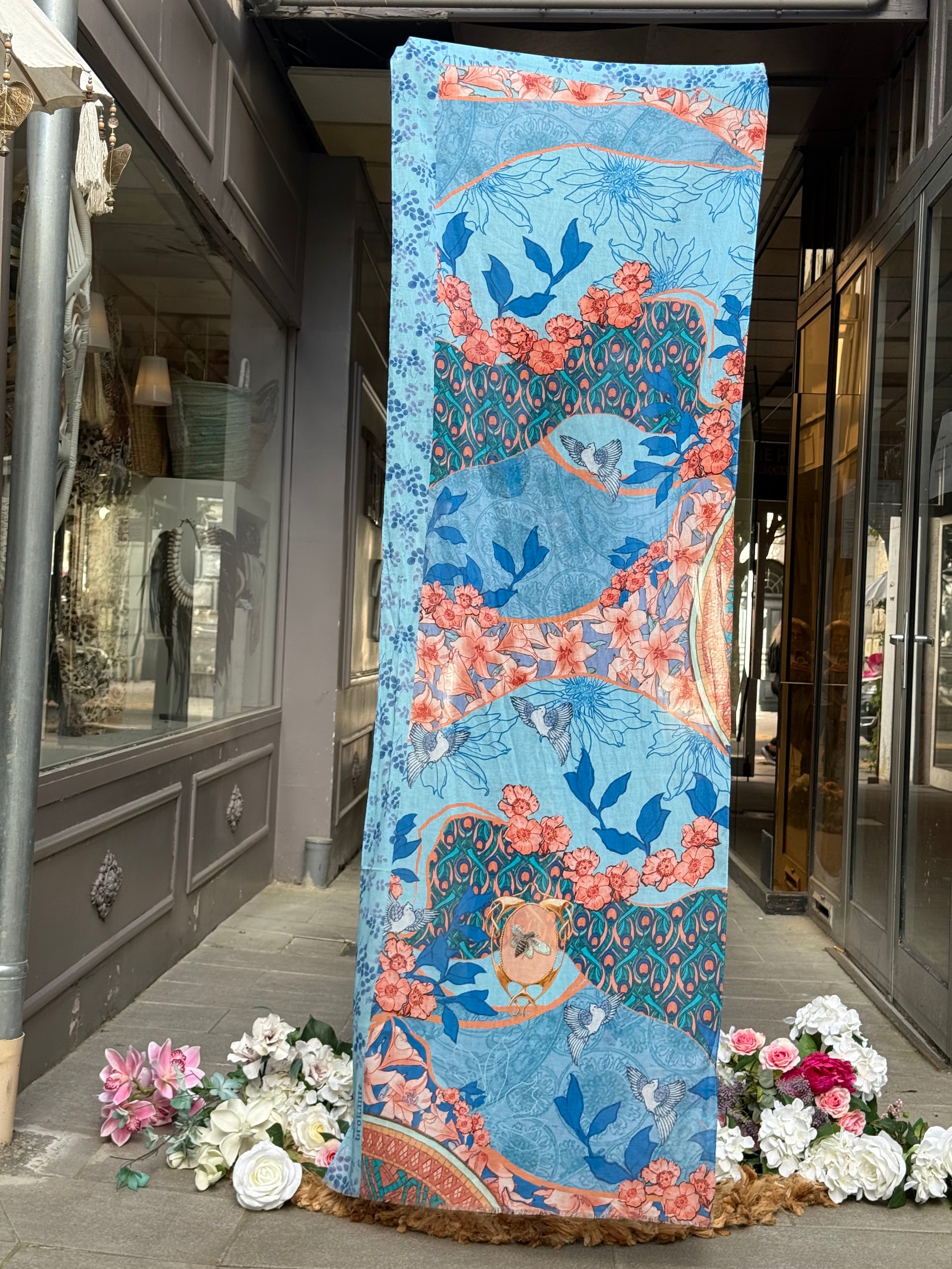 Grand Foulard Éveil Topaze Brokante