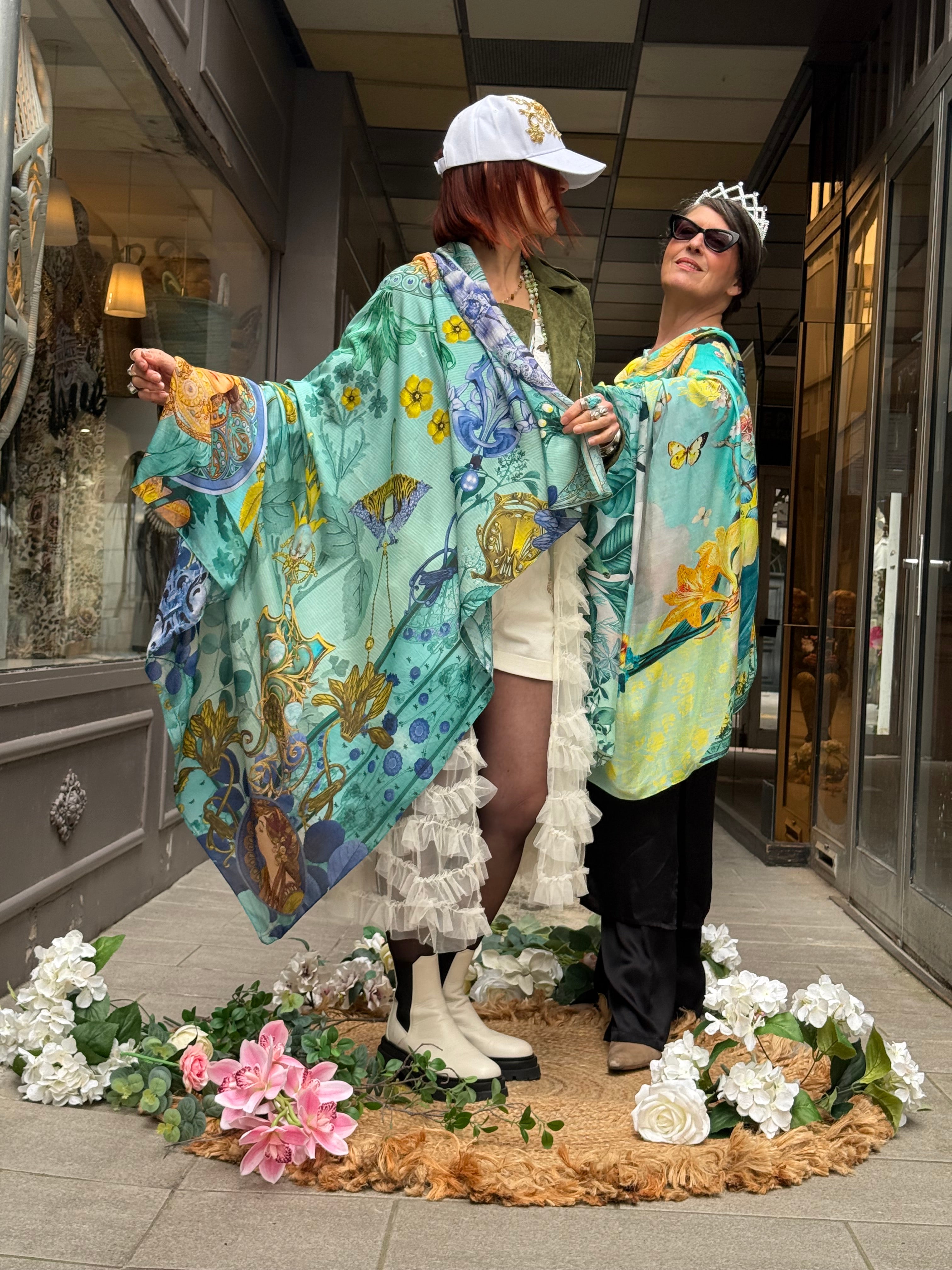 Grand Carré Modal Guillard Turquoise Brokante