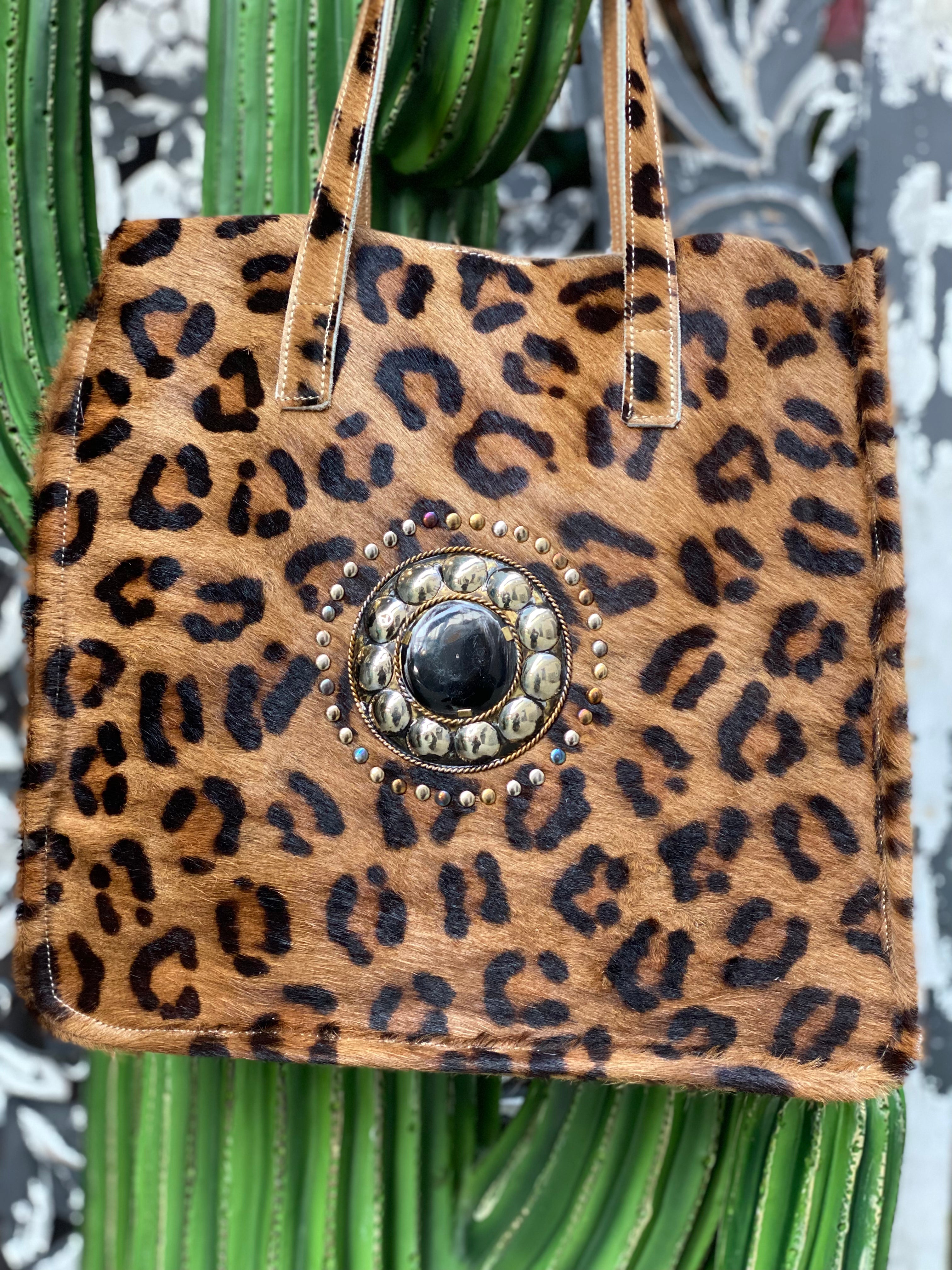 Flower Market Leopard Tote Bag