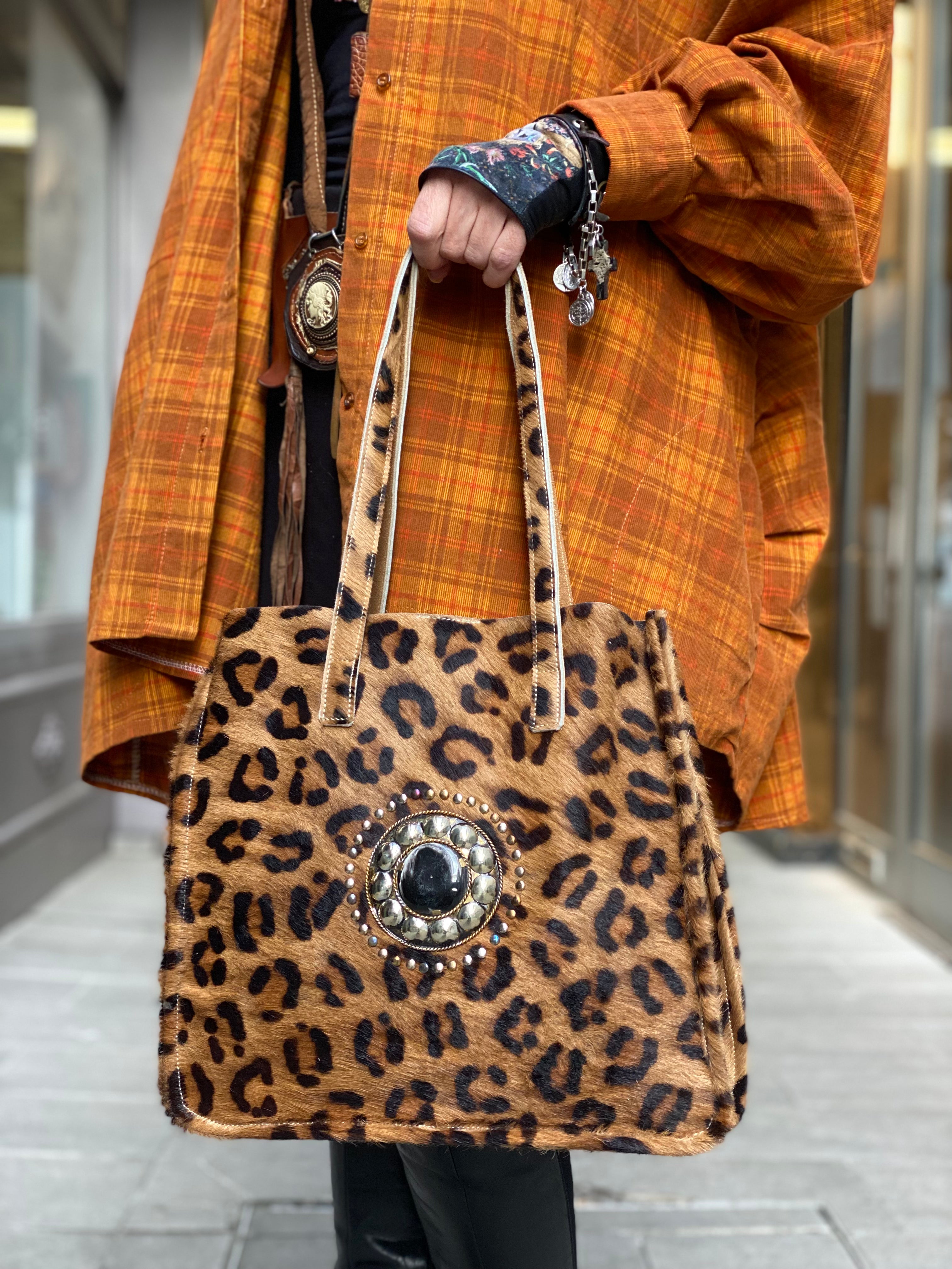 Flower Market Leopard Tote Bag