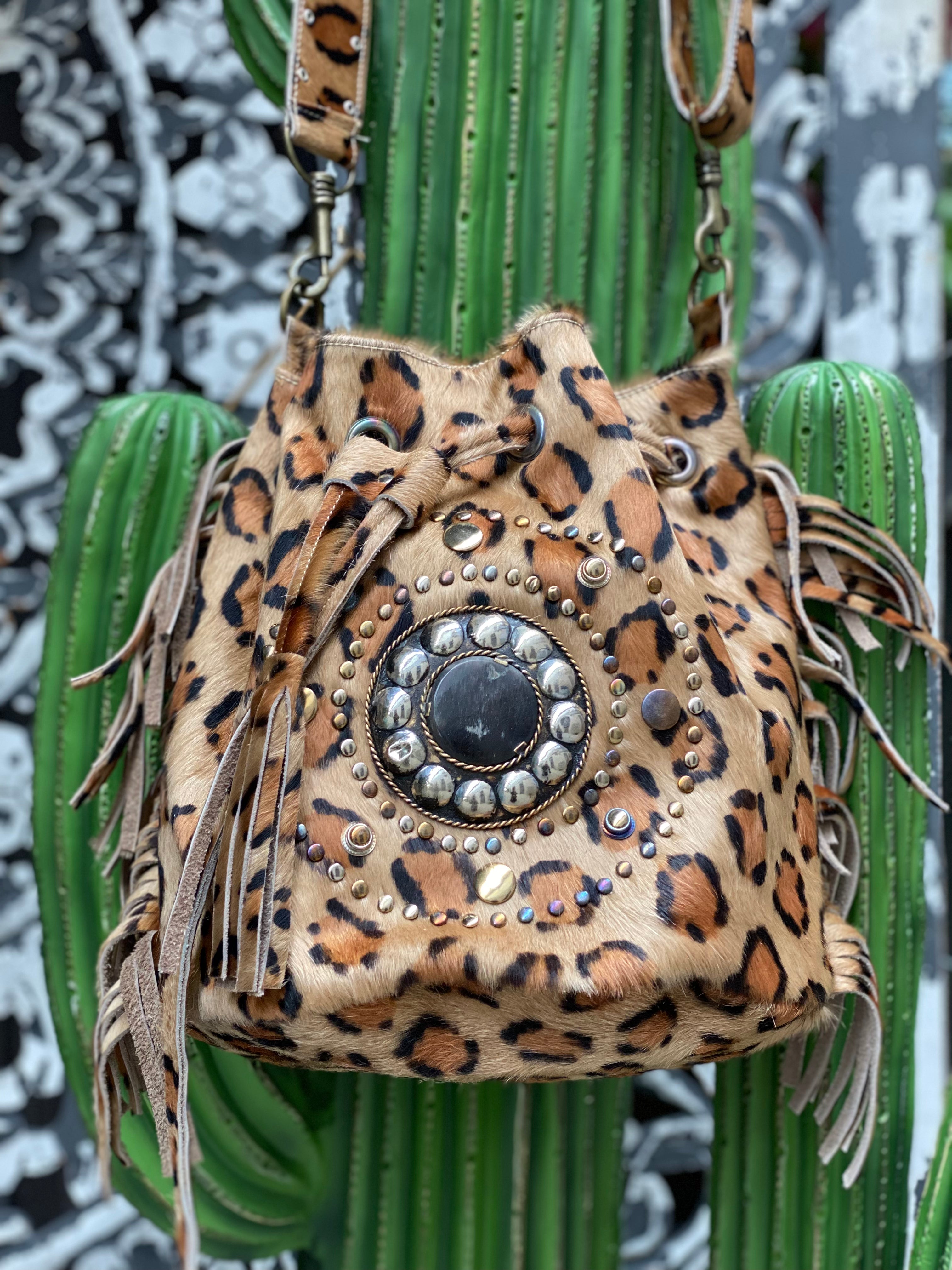 Flower Market Leopard Bucket Bag