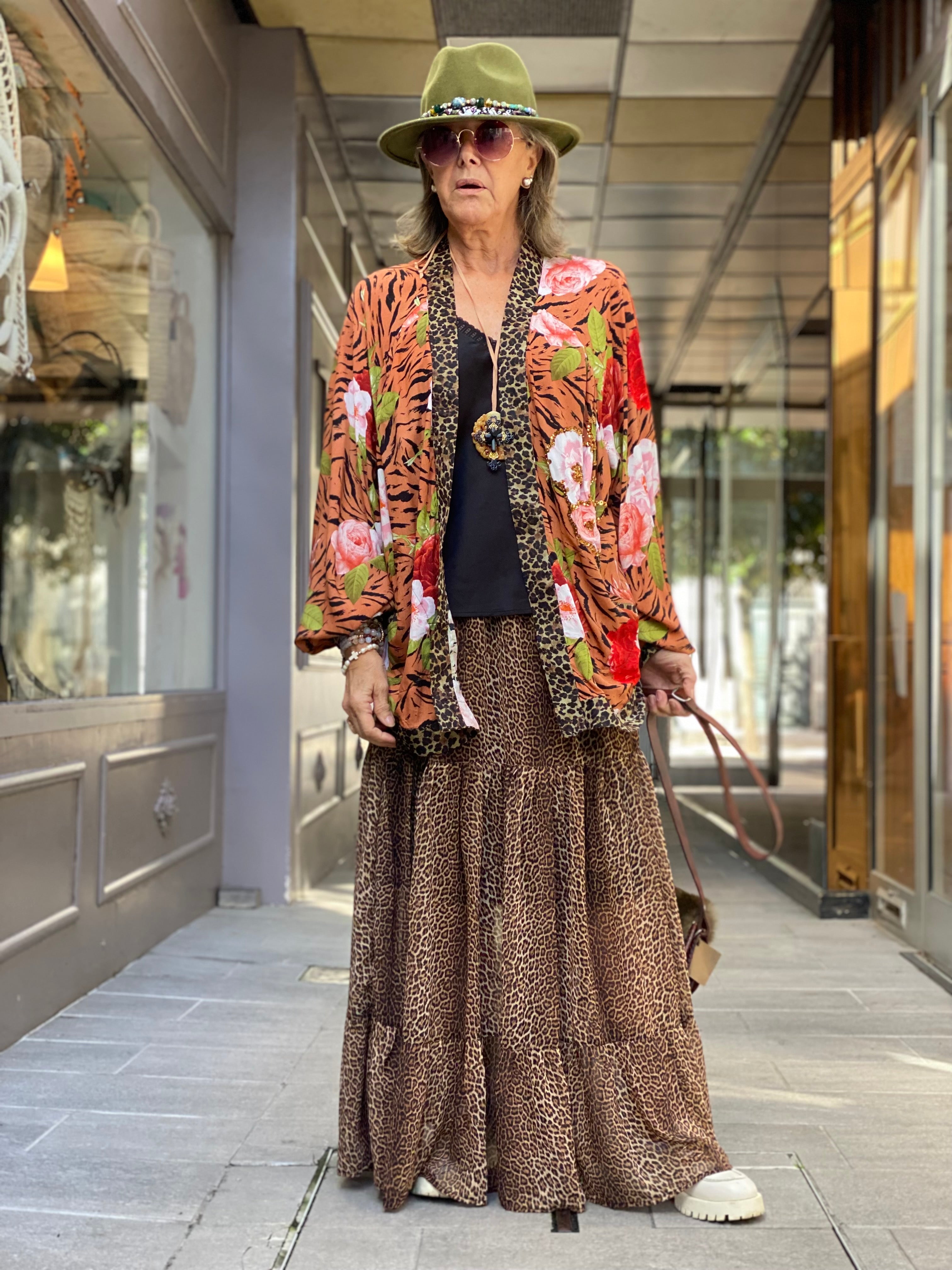 Kimono Court Paillettes Fleur de Pirate