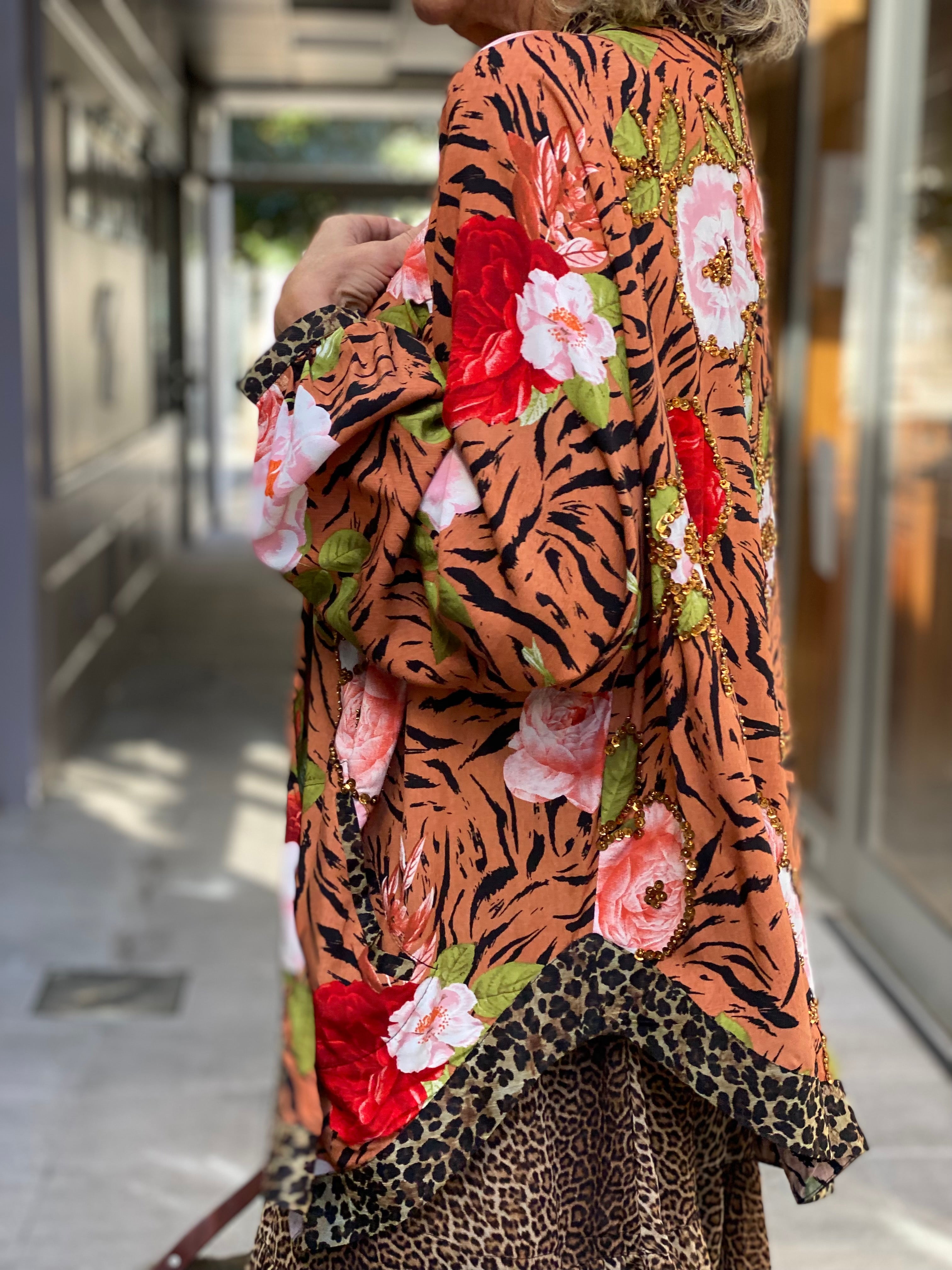 Kimono Court Paillettes Fleur de Pirate