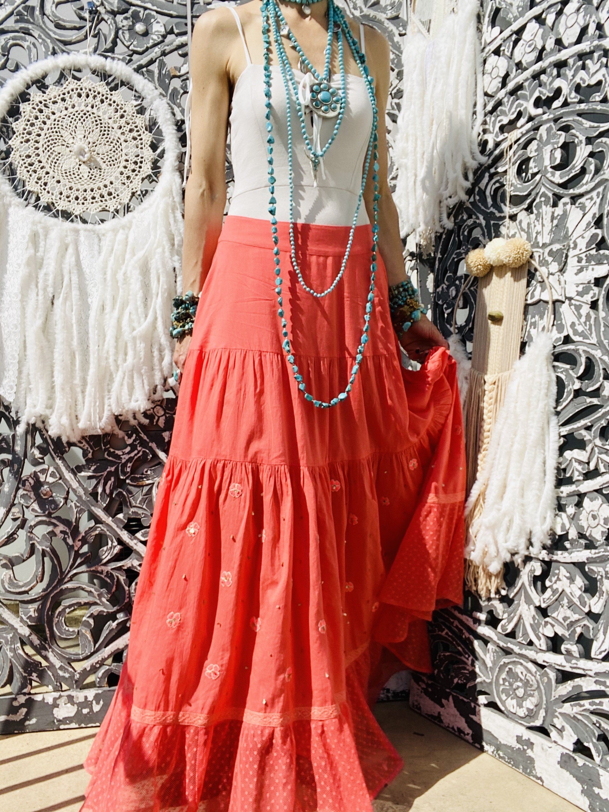 Zorita Coral Wild long skirt by Amenapih