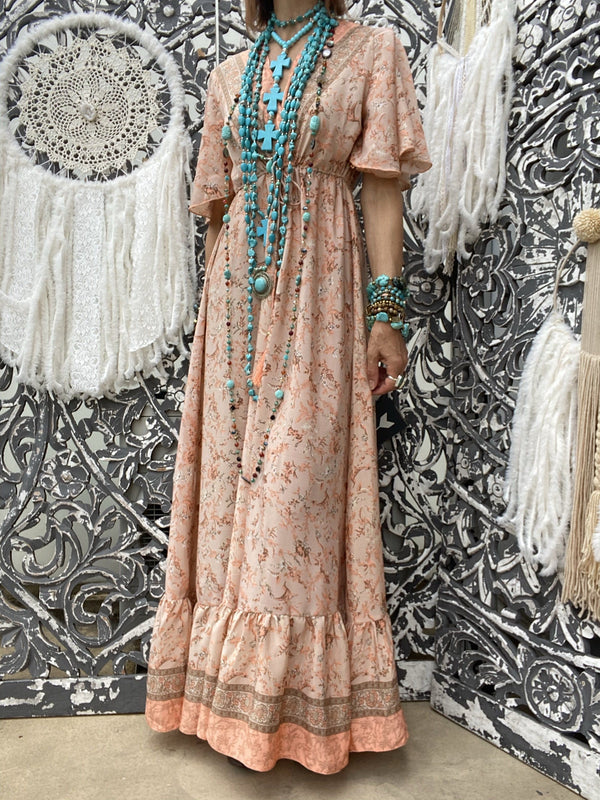 Robe longue Japan Orange Ylang Sissi